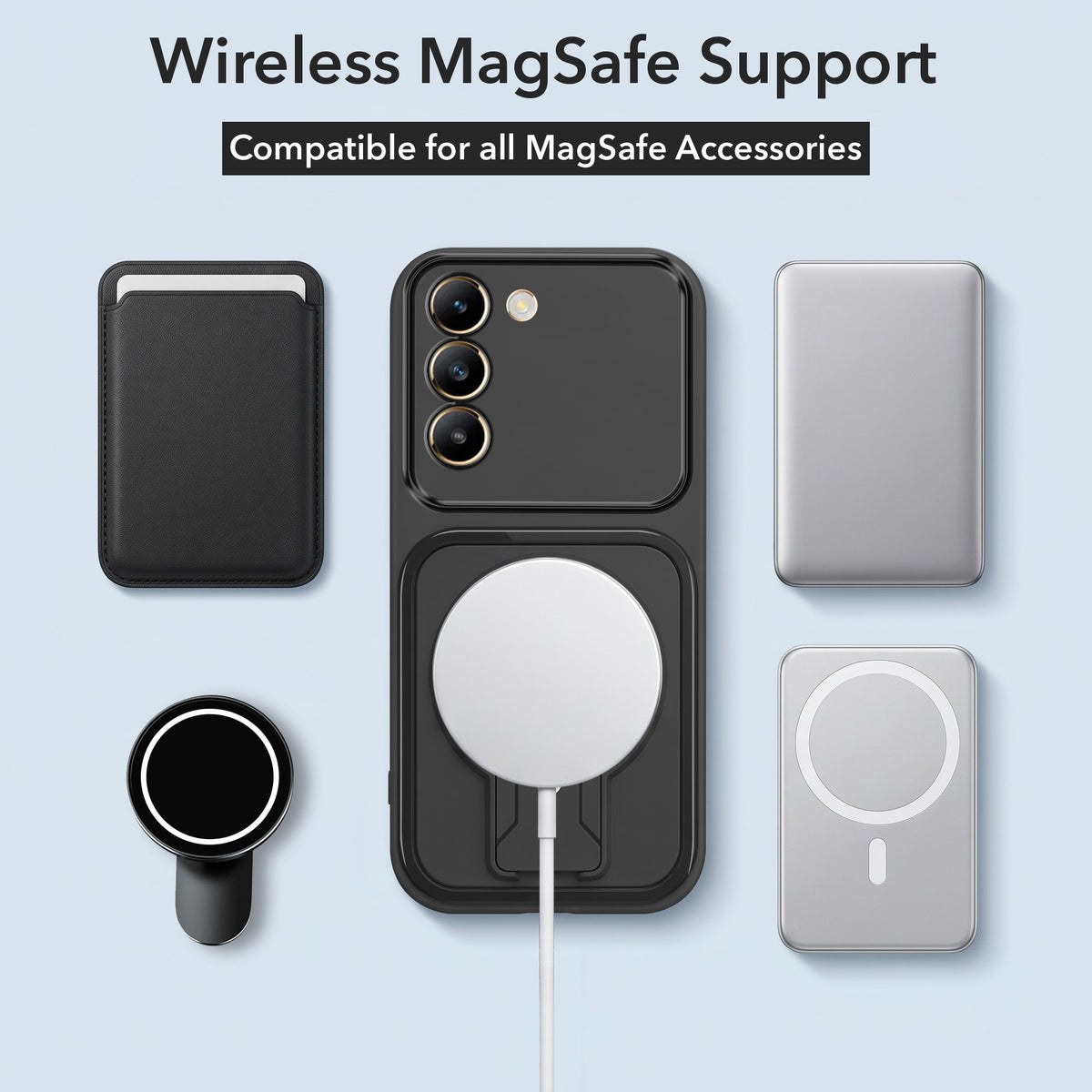 For Vivo Y200e Back Case Cover Metallic (Hybrid Armor Kickstand | MagSafe Compatible | Camera Protection Shockproof)
