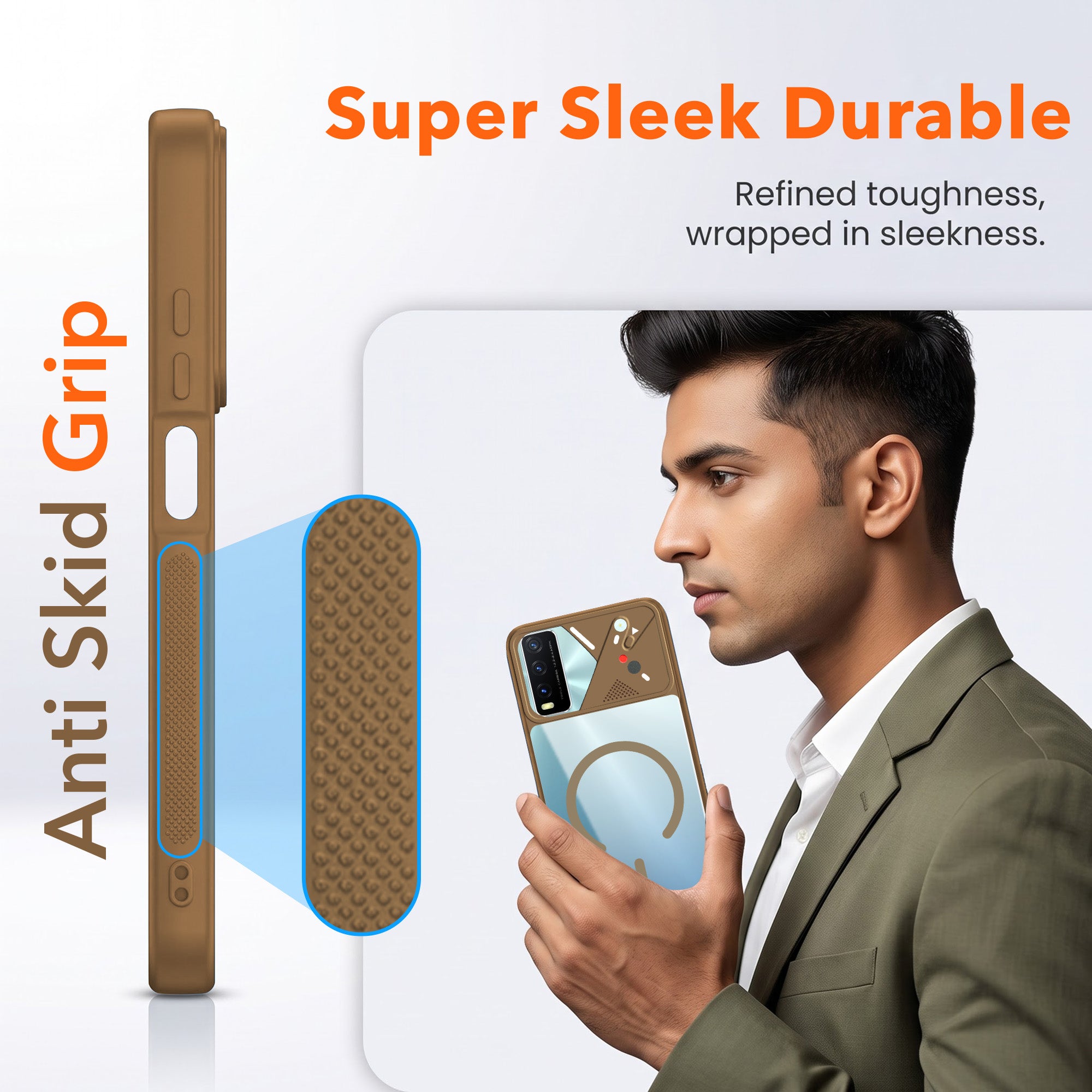 For Vivo Y20 | Y20i Back Cover Case Lifetime Anti-Yellow Clear (Camera Protection | Side Grip | Wireless MagSafe Compatible)