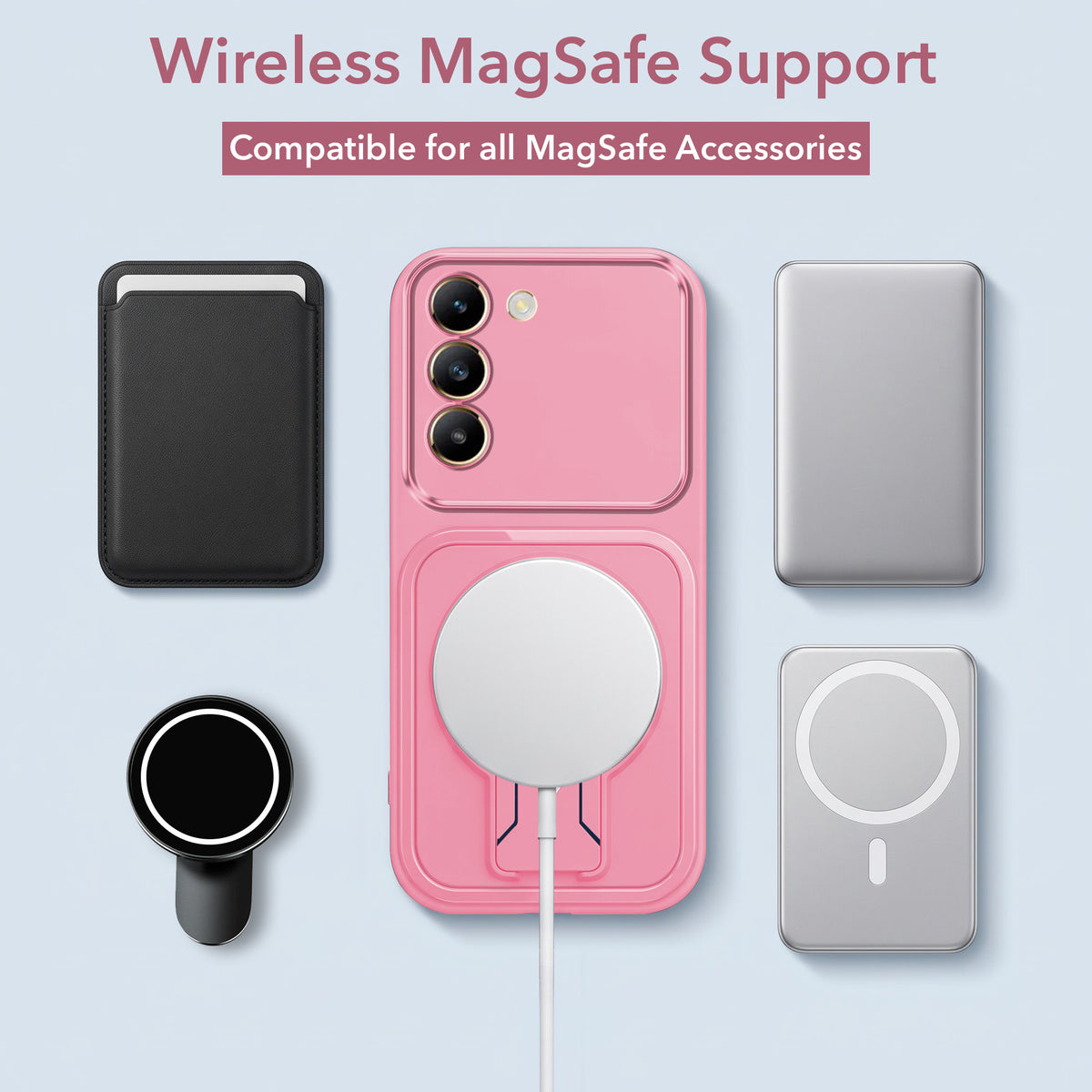 For Vivo Y200e Back Case Cover Metallic (Hybrid Armor Kickstand | MagSafe Compatible | Camera Protection Shockproof)