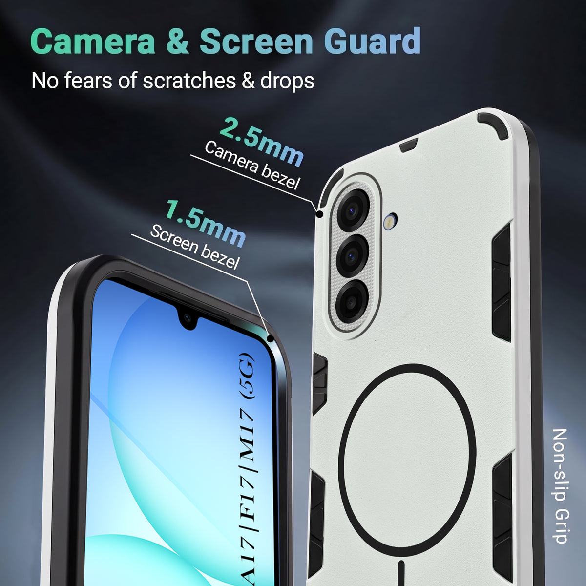For Samsung Galaxy A17 | Samsung F17 | Samsung M17 5G Back Cover Case (Slim Hybrid Armor | Shockproof Camera Protection | Rugged Dual Layer)