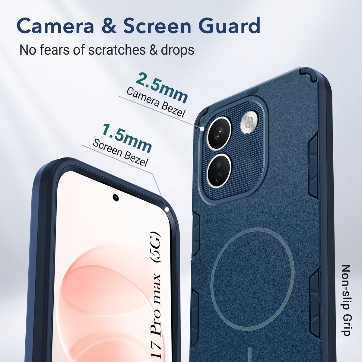 For Redmi Note 17 Pro Max 5G Back Cover Case (Slim Hybrid Armor | Shockproof Camera Protection | Rugged Dual Layer) (Copy)
