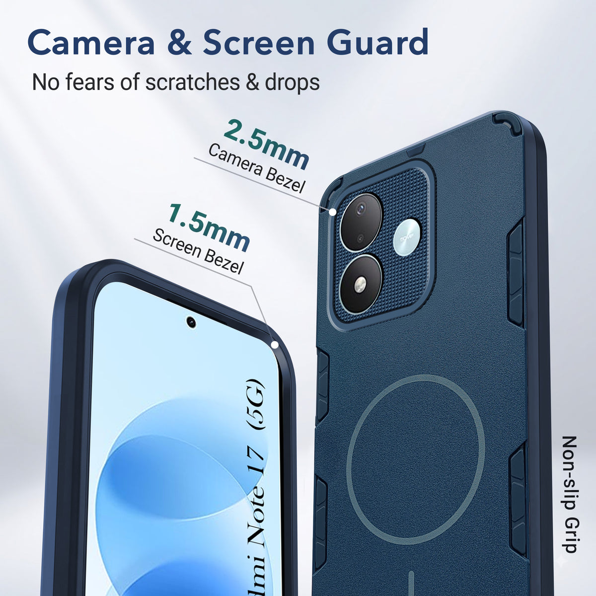 For Redmi Note 17 5G Back Cover Case (Slim Hybrid Armor | Shockproof Camera Protection | Rugged Dual Layer)