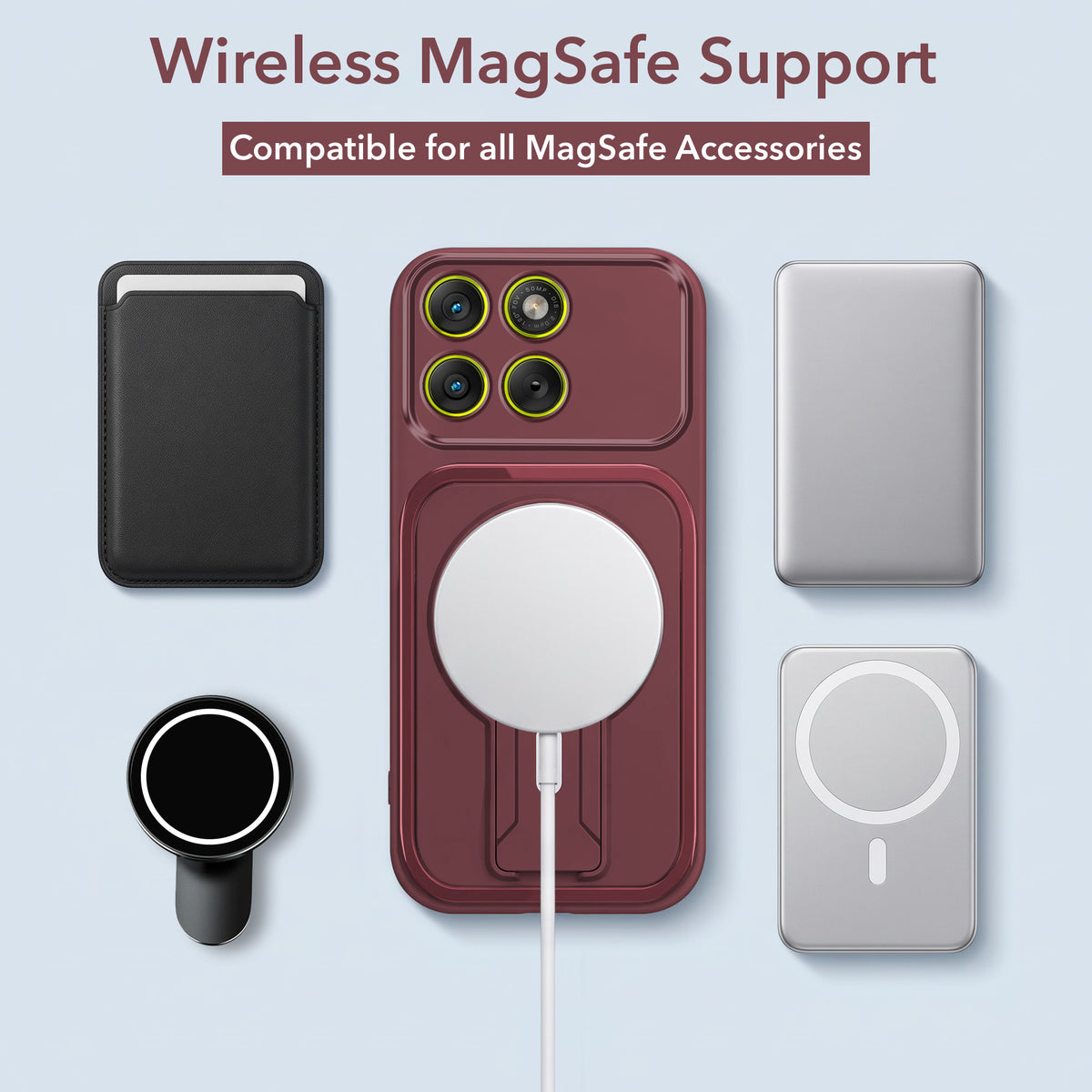For Motorola Moto Edge 70 Back Case Cover Metallic (Hybrid Armor Kickstand | MagSafe Compatible | Camera Protection Shockproof)
