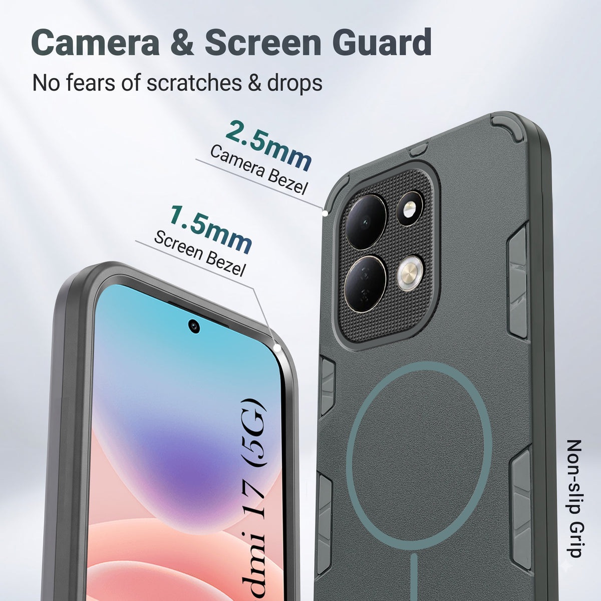 For Redmi 17 5G Back Cover Case (Slim Hybrid Armor | Shockproof Camera Protection | Rugged Dual Layer)