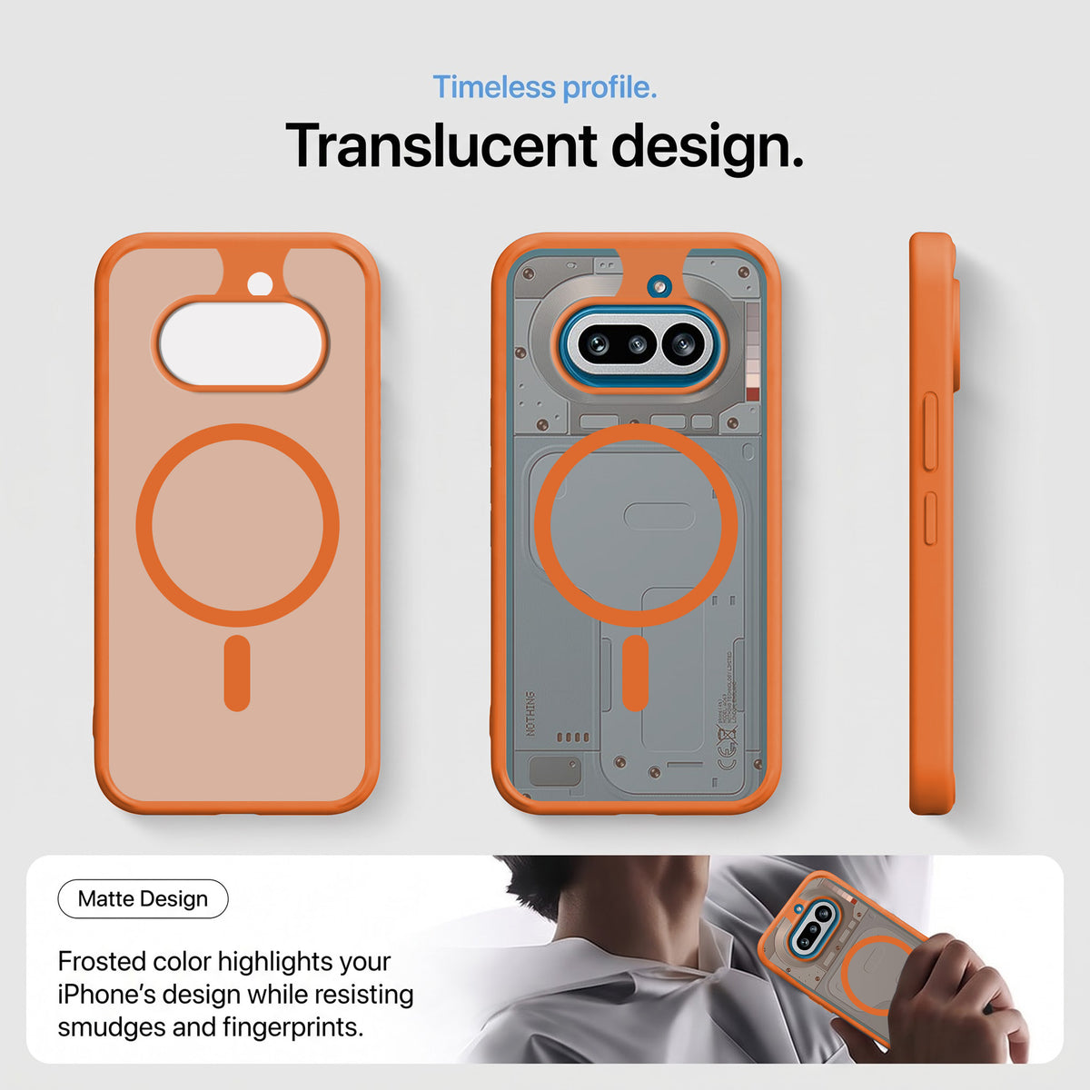 For Nothing Phone 4A 5G Matte Finish Back Case Cover (MagSafe Compatible | Translucent Soft Touch | Slim and Unbreakable)