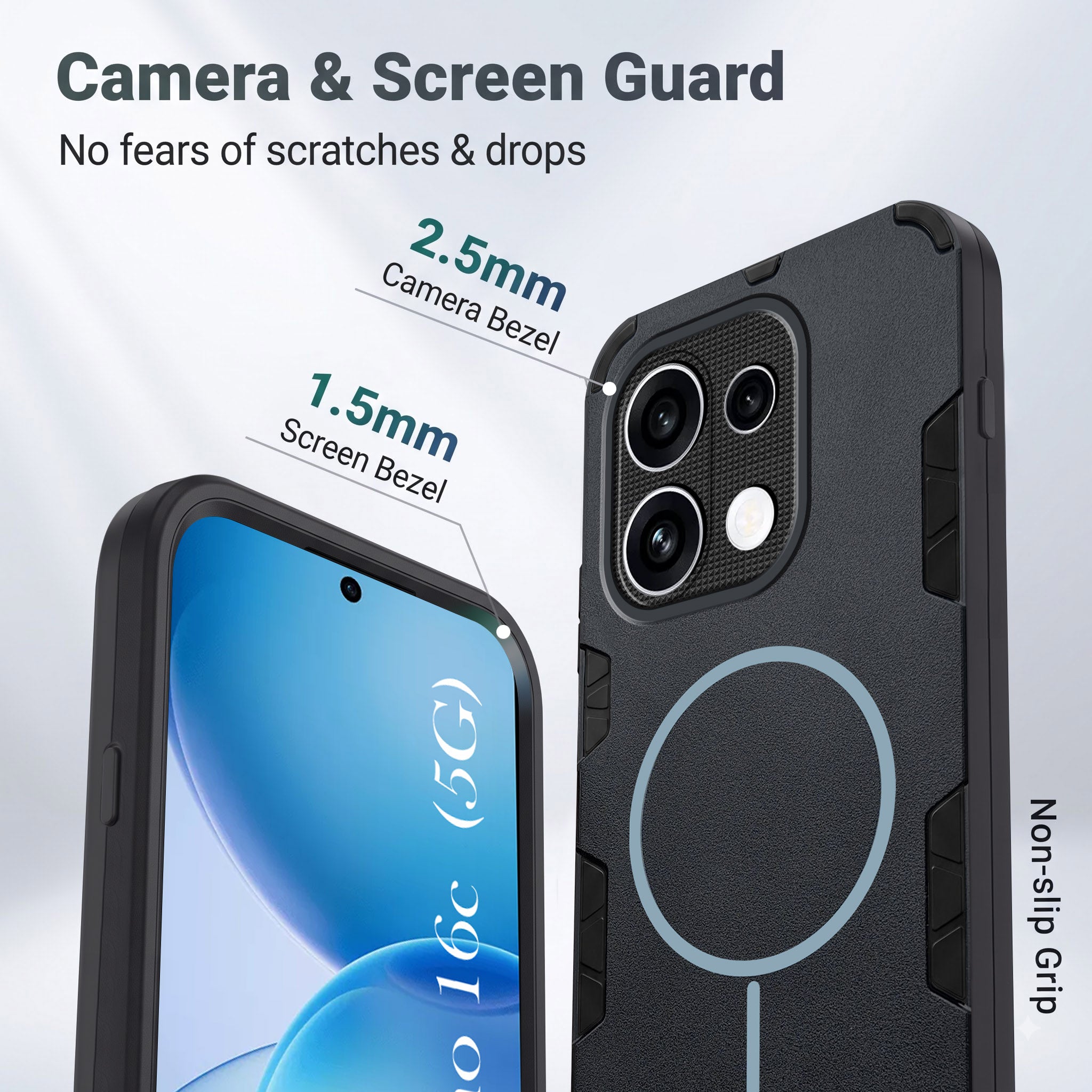 For Oppo Reno 16C Back Cover Case  (Slim Hybrid Armor | Shockproof Camera Protection | Rugged Dual Layer)