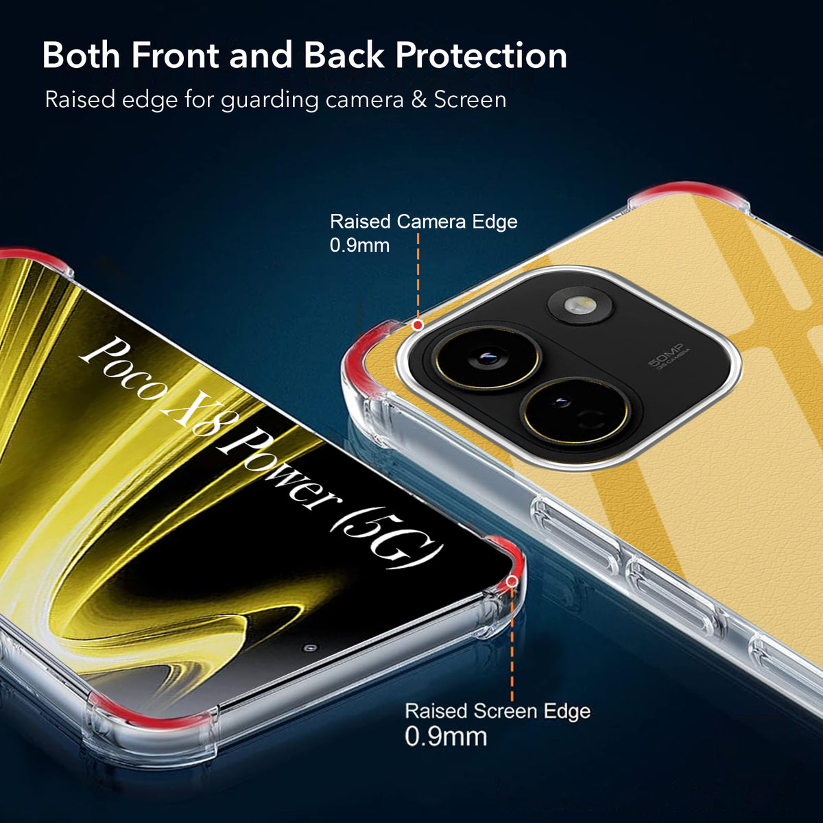 For Poco X8 Power Back Cover Shockproof Crystal-Clear (Drop & Camera Protection | Hard Polycarbonate)
