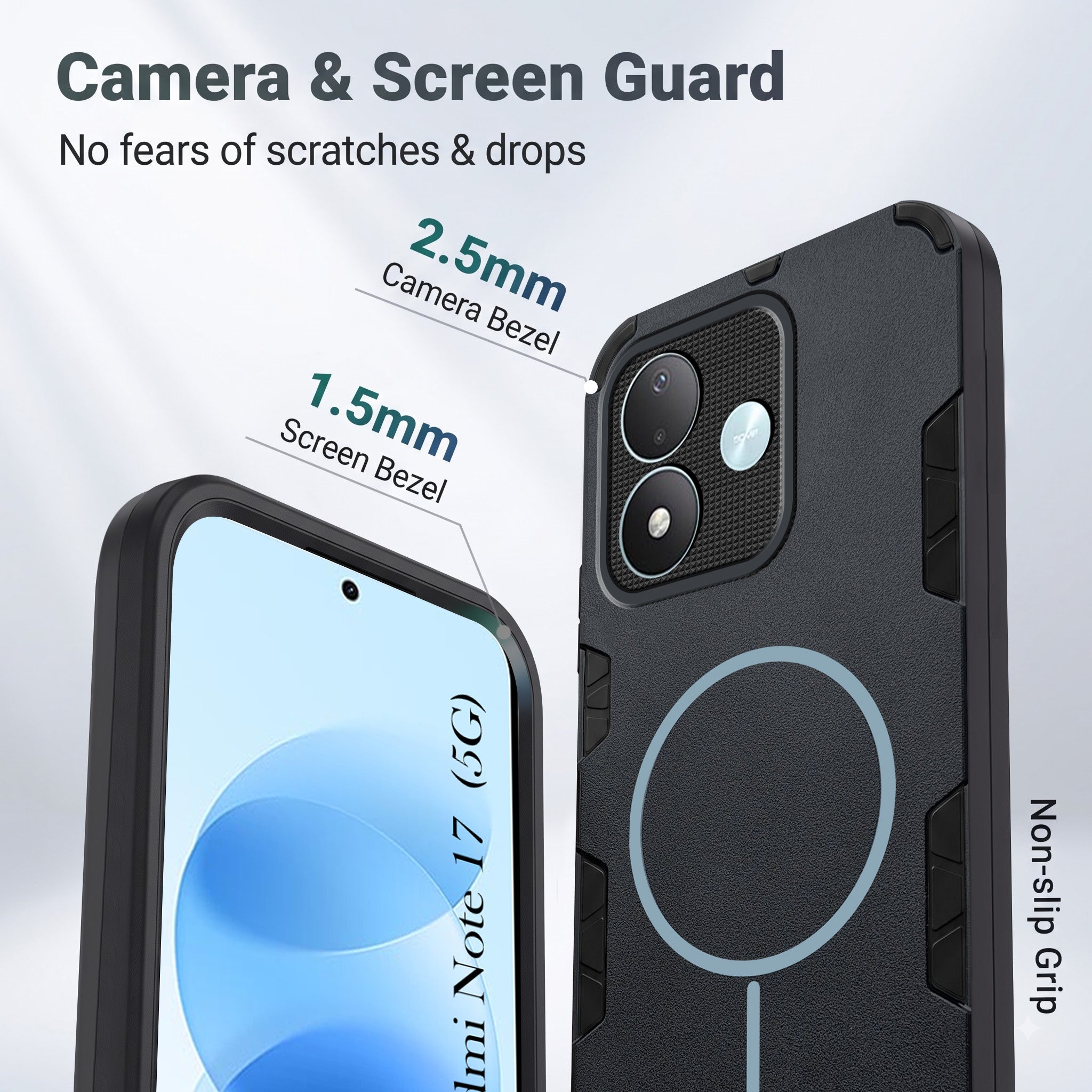 For Redmi Note 17 5G Back Cover Case (Slim Hybrid Armor | Shockproof Camera Protection | Rugged Dual Layer)