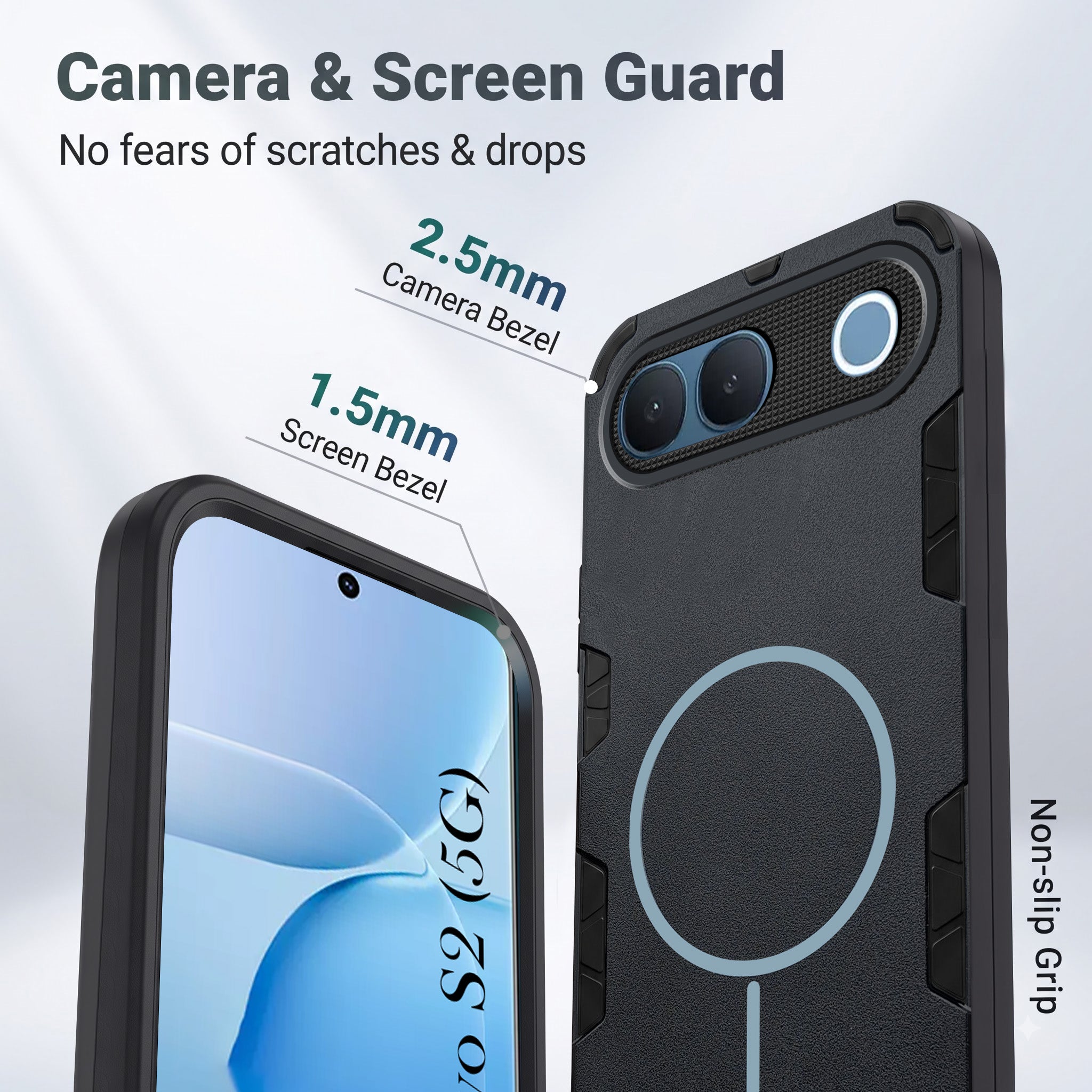 For Vivo S2 5G Back Cover Case (Slim Hybrid Armor | Shockproof Camera Protection | Rugged Dual Layer)