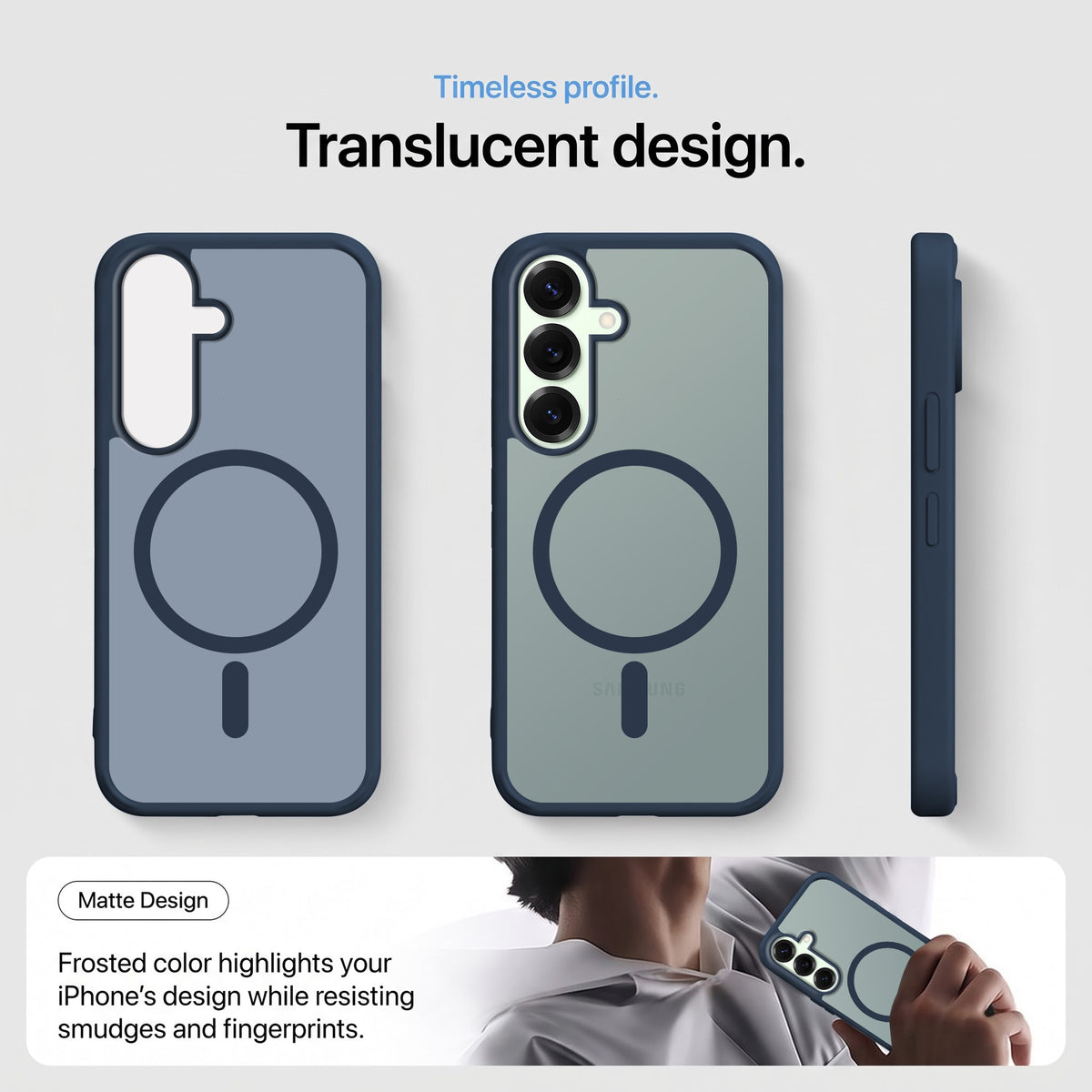For Samsung Galaxy S25 Plus Matte Finish Back Case Cover (MagSafe Compatible | Translucent Soft Touch | Slim and Unbreakable)