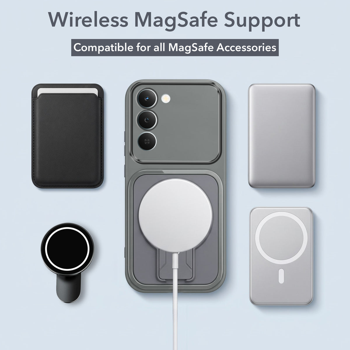 For Realme C83 5G Back Case Cover Metallic (Hybrid Armor Kickstand | MagSafe Compatible | Camera Protection Shockproof)