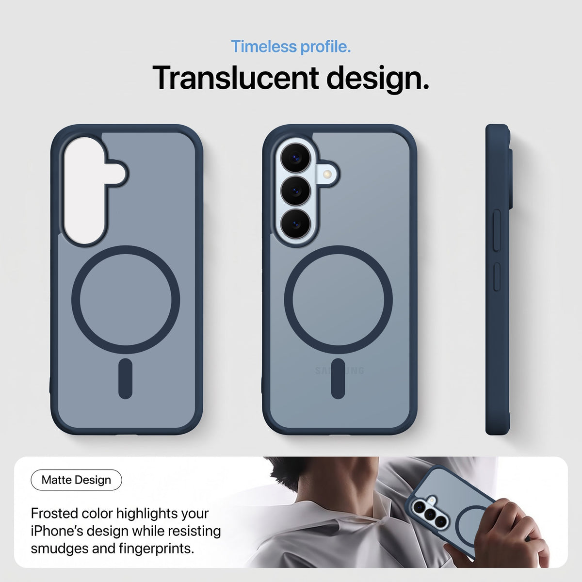 For Samsung Galaxy S26 5G Matte Finish Back Case Cover (MagSafe Compatible | Translucent Soft Touch | Slim and Unbreakable)
