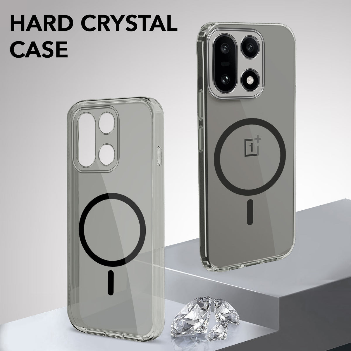 For OnePlus 15 5G Back Cover Case Lifetime Anti-Yellow MagSafe Compatible Clear (Sleek Hard Crystal | Shockproof and Camera Protection)
