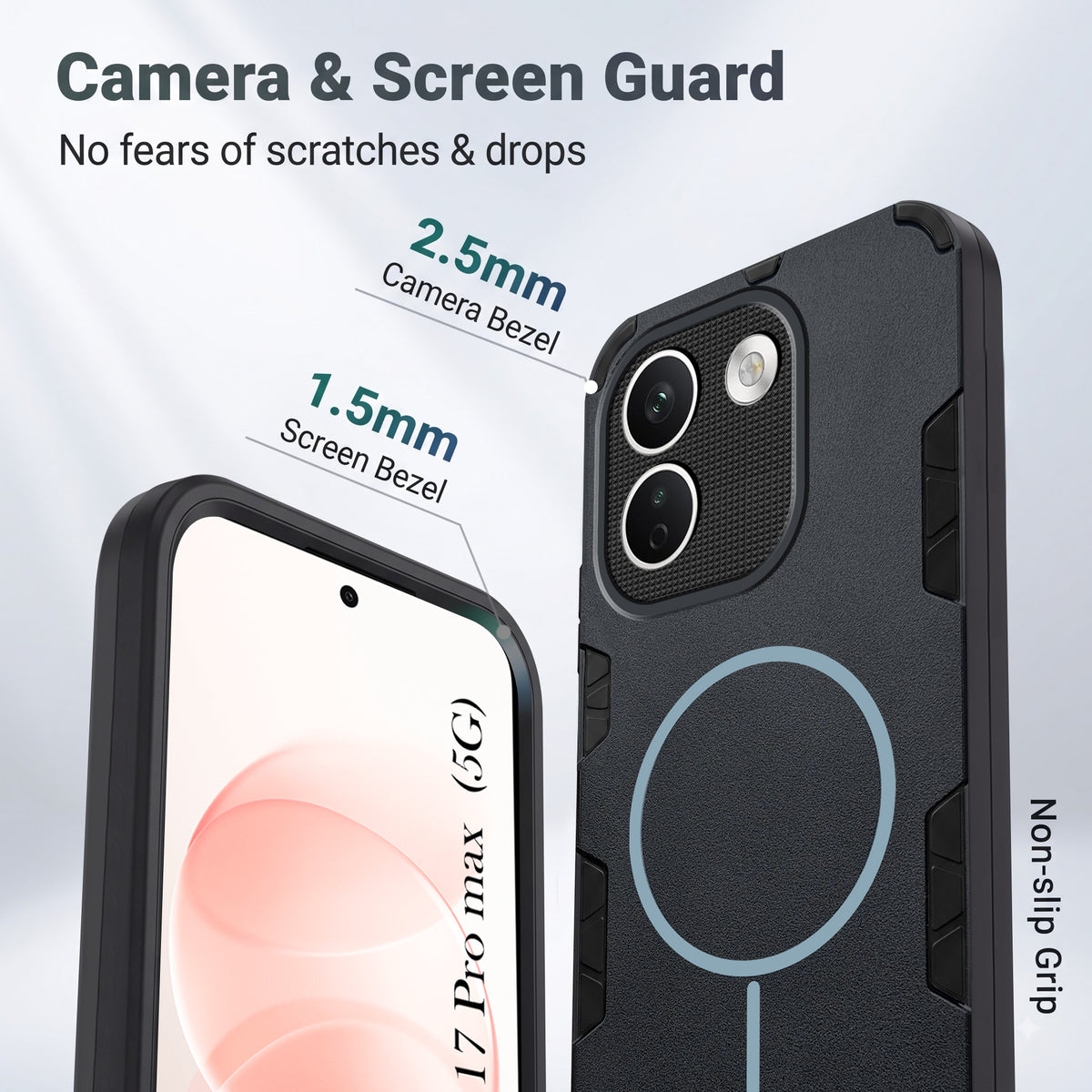 For Redmi Note 17 Pro Max 5G Back Cover Case (Slim Hybrid Armor | Shockproof Camera Protection | Rugged Dual Layer) (Copy)