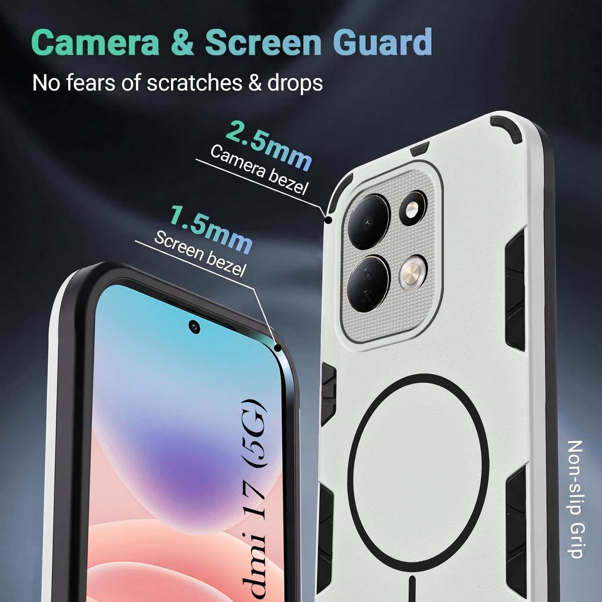 For Redmi 17 5G Back Cover Case (Slim Hybrid Armor | Shockproof Camera Protection | Rugged Dual Layer)