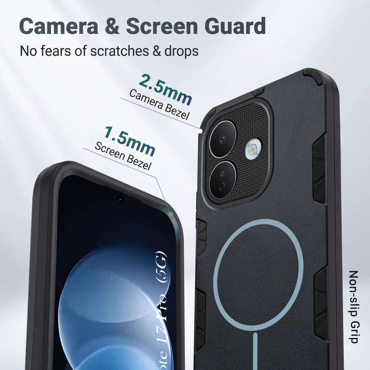 For Redmi Note 17 Pro 5G Back Cover Case (Slim Hybrid Armor | Shockproof Camera Protection | Rugged Dual Layer)
