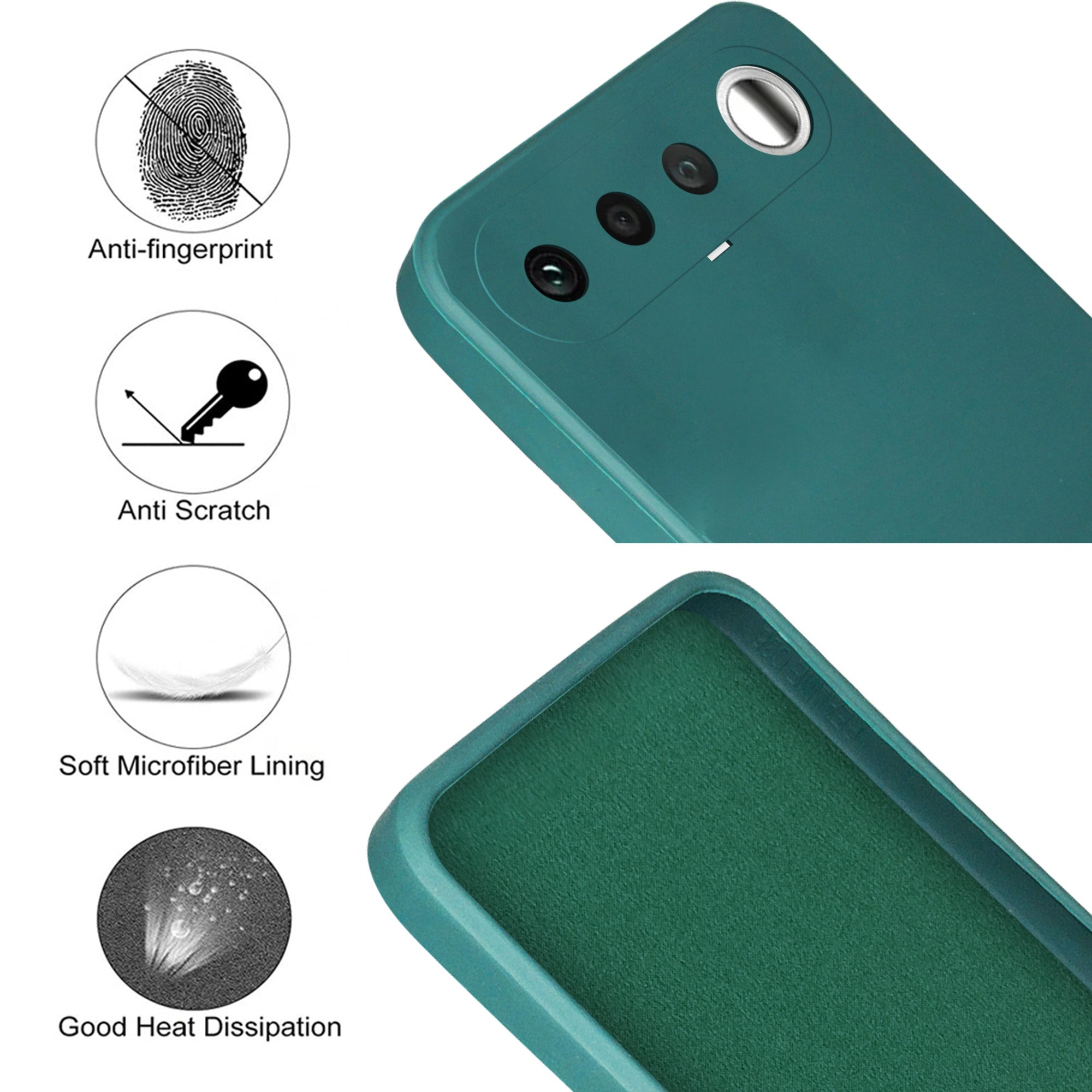 For Realme 16 Back Cover Case (Matte Finish Silicone with Inside Fiber cloth)