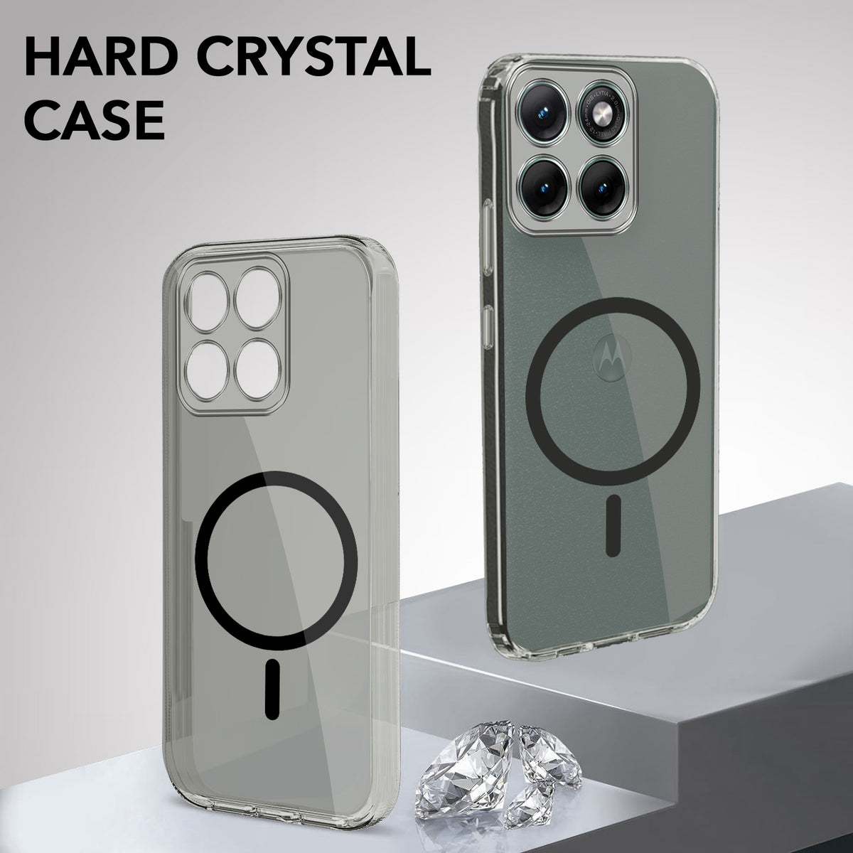 For Motorola Moto Edge 70 Fusion Back Cover Shockproof Crystal-Clear (Magsafe Wireless Support | Drop & Camera Protection | Hard Polycarbonate)