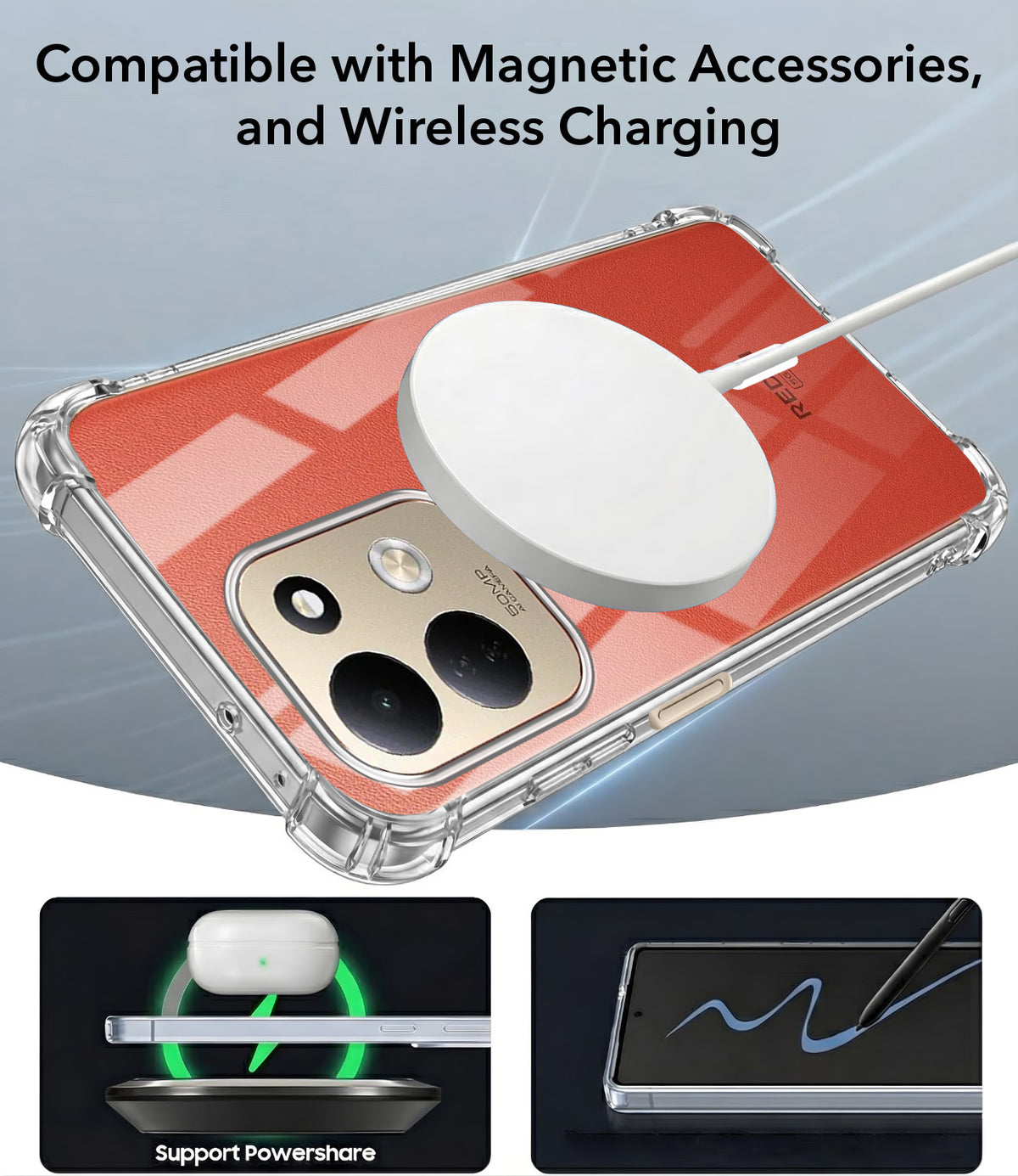 For Redmi 17 5G Back Cover Shockproof Crystal-Clear (Magsafe Wireless Support | Drop & Camera Protection | Hard Polycarbonate)