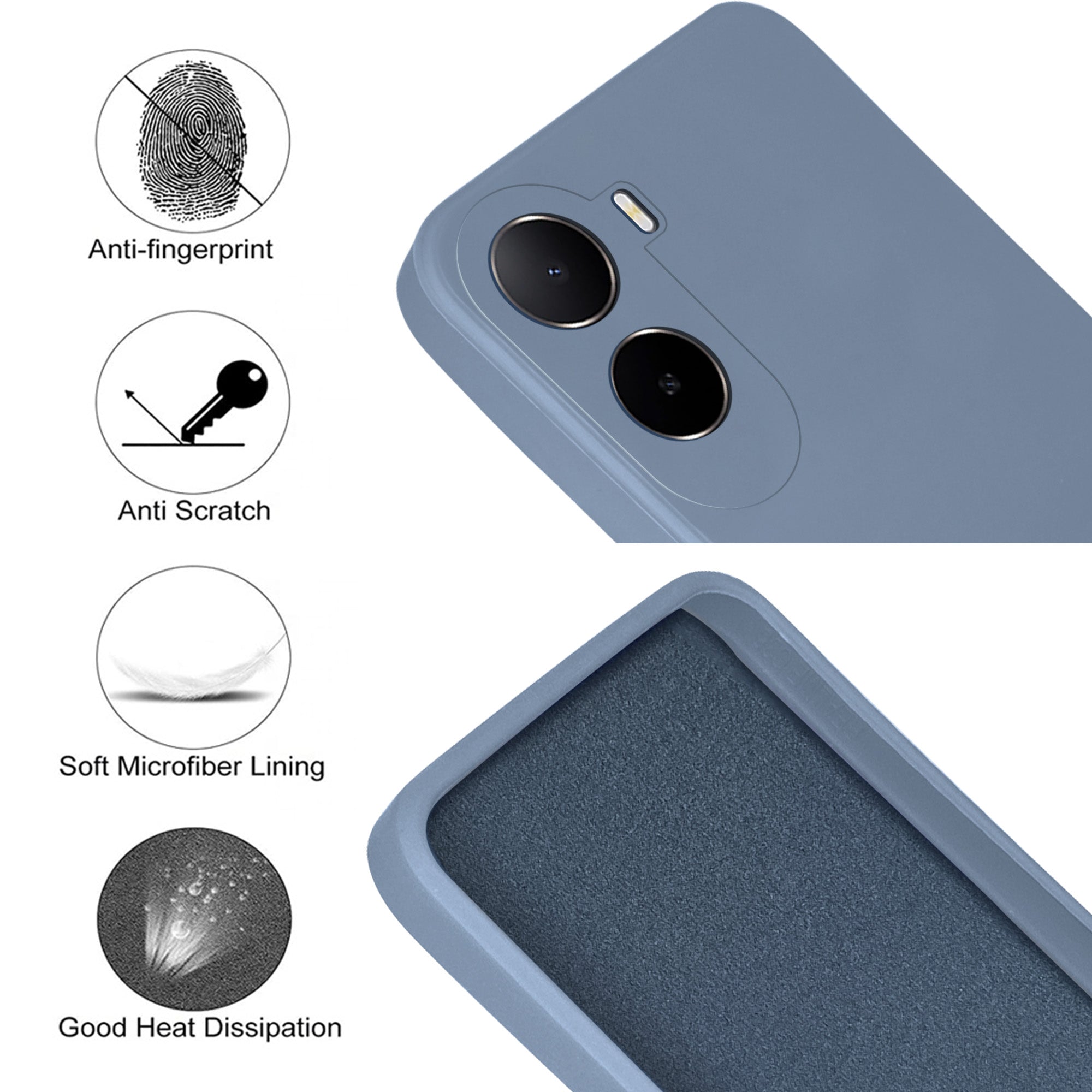 For Poco C81 Back Cover Case (Matte Finish Silicone with Inside Fiber cloth)