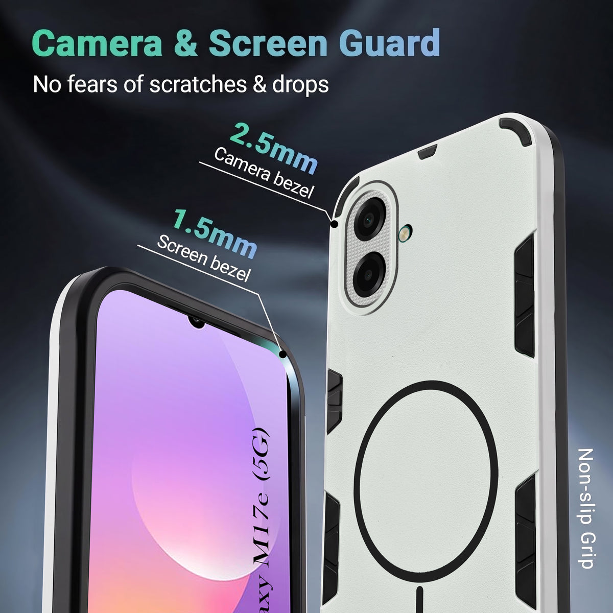 For Samsung Galaxy M17e Back Cover Case (Slim Hybrid Armor | Shockproof Camera Protection | Rugged Dual Layer)