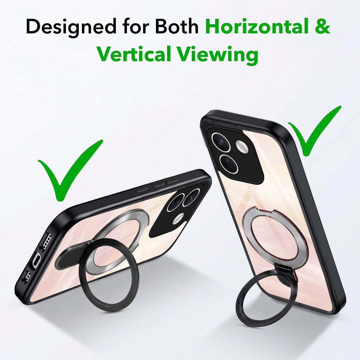 For Redmi Note 17 Pro Max 5G Back Cover Case (Kick Stand Ring Holder | Life time Anti Yellow | Camera Protection)