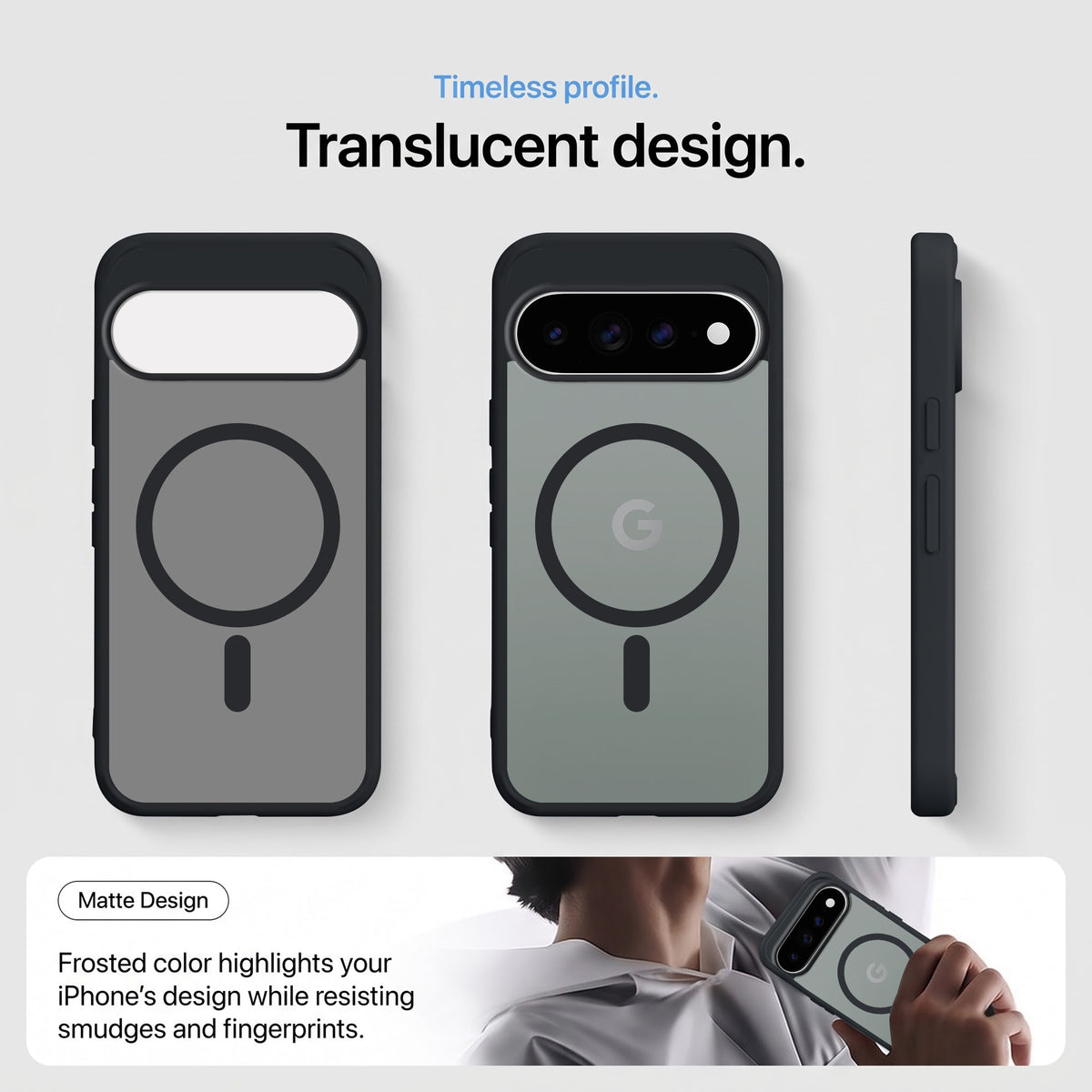 For Google Pixel 11 Pro XL Matte Finish Back Case Cover (MagSafe Compatible | Translucent Soft Touch | Slim and Unbreakable)