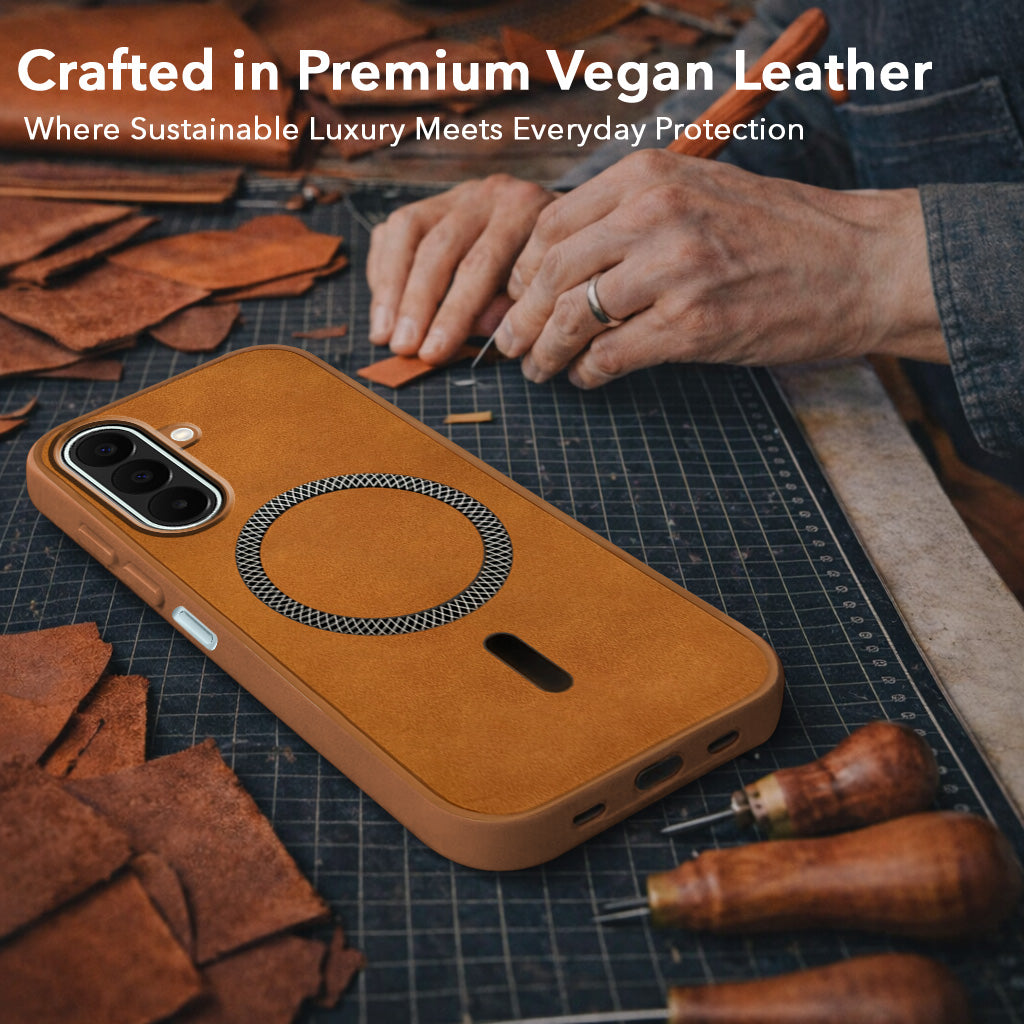 For Samsung Galaxy F70 Pro 5G Back Cover Case Leather Finish (MagSafe Compatible Wireless Charging | Soft Touch | Camera Bump Protection)