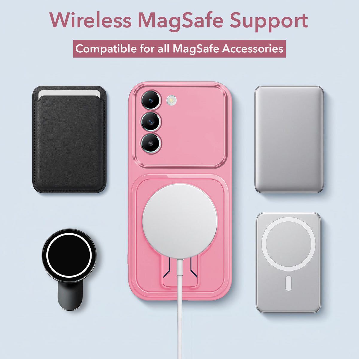 For Vivo T3 5G Back Case Cover Metallic (Hybrid Armor Kickstand | MagSafe Compatible | Camera Protection Shockproof)