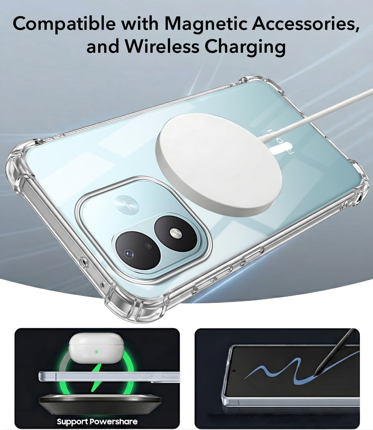 For Redmi Note 17 5G Back Cover Shockproof Crystal-Clear (Magsafe Wireless Support | Drop & Camera Protection | Hard Polycarbonate)