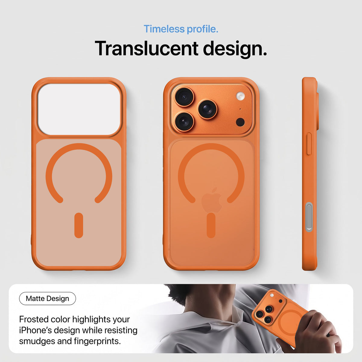 For Apple iPhone 17 Pro Max Matte Finish Back Case Cover (MagSafe Compatible | Translucent Soft Touch | Slim and Unbreakable)