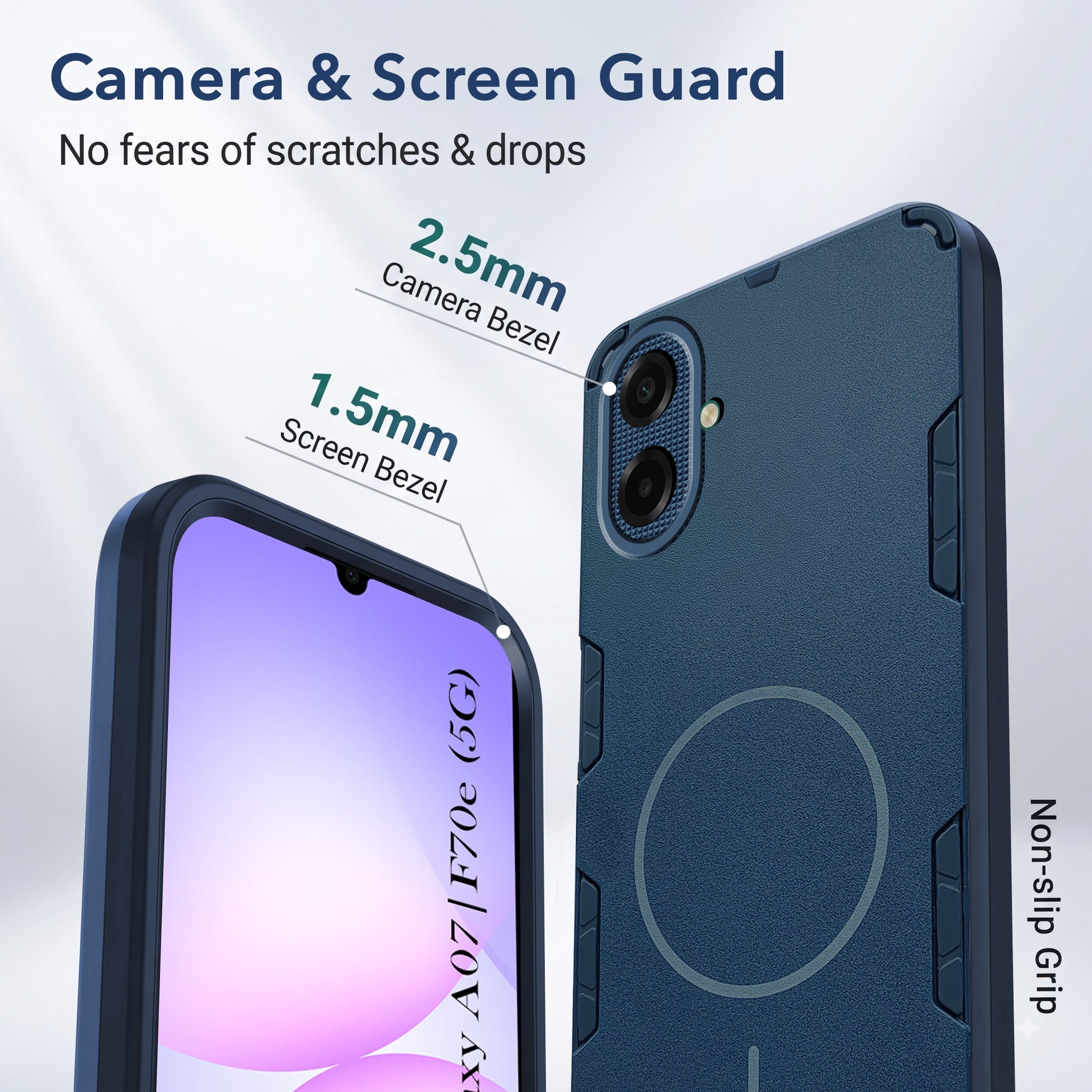 For Samsung Galaxy A07 5G | F70e 5G (Slim Hybrid Armor | Shockproof Camera Protection | Rugged Dual Layer)Back Cover Case (Slim Hybrid Armor | Shockproof Camera Protection | Rugged Dual Layer)