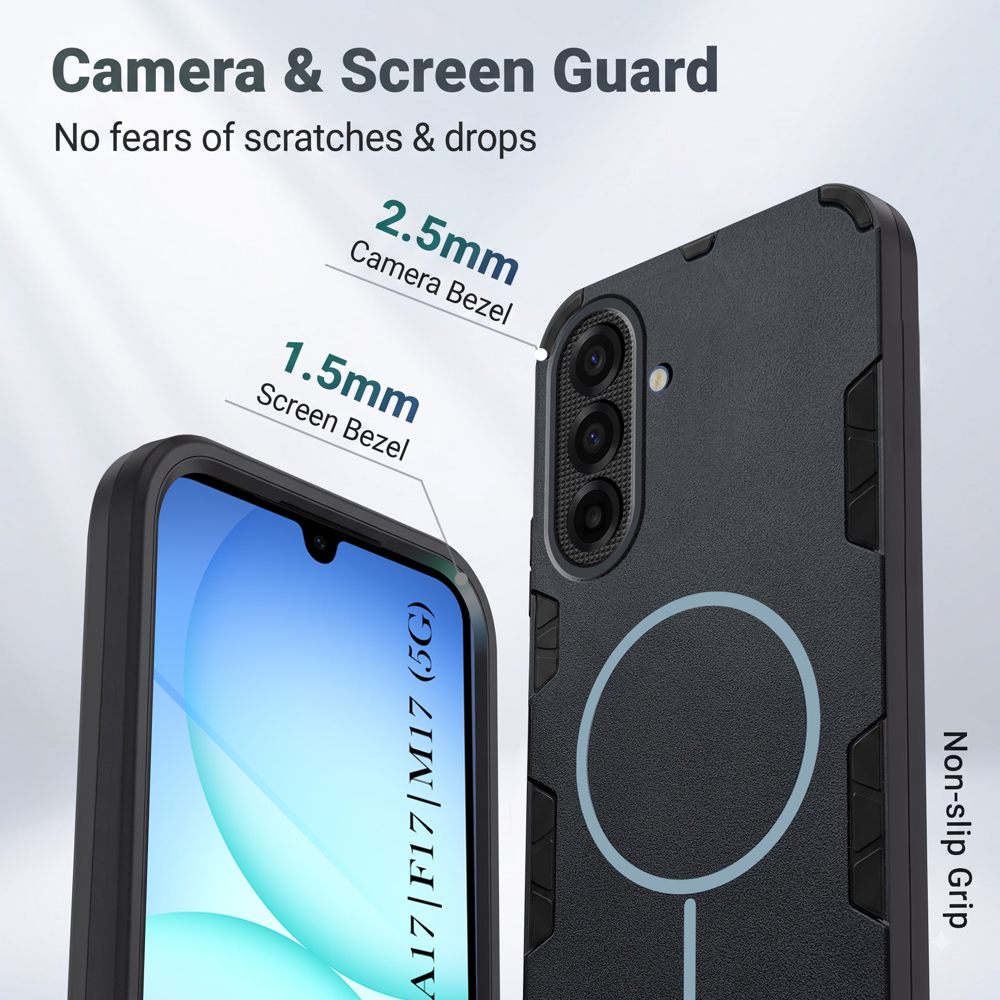 For Samsung Galaxy A17 | Samsung F17 | Samsung M17 5G Back Cover Case (Slim Hybrid Armor | Shockproof Camera Protection | Rugged Dual Layer)