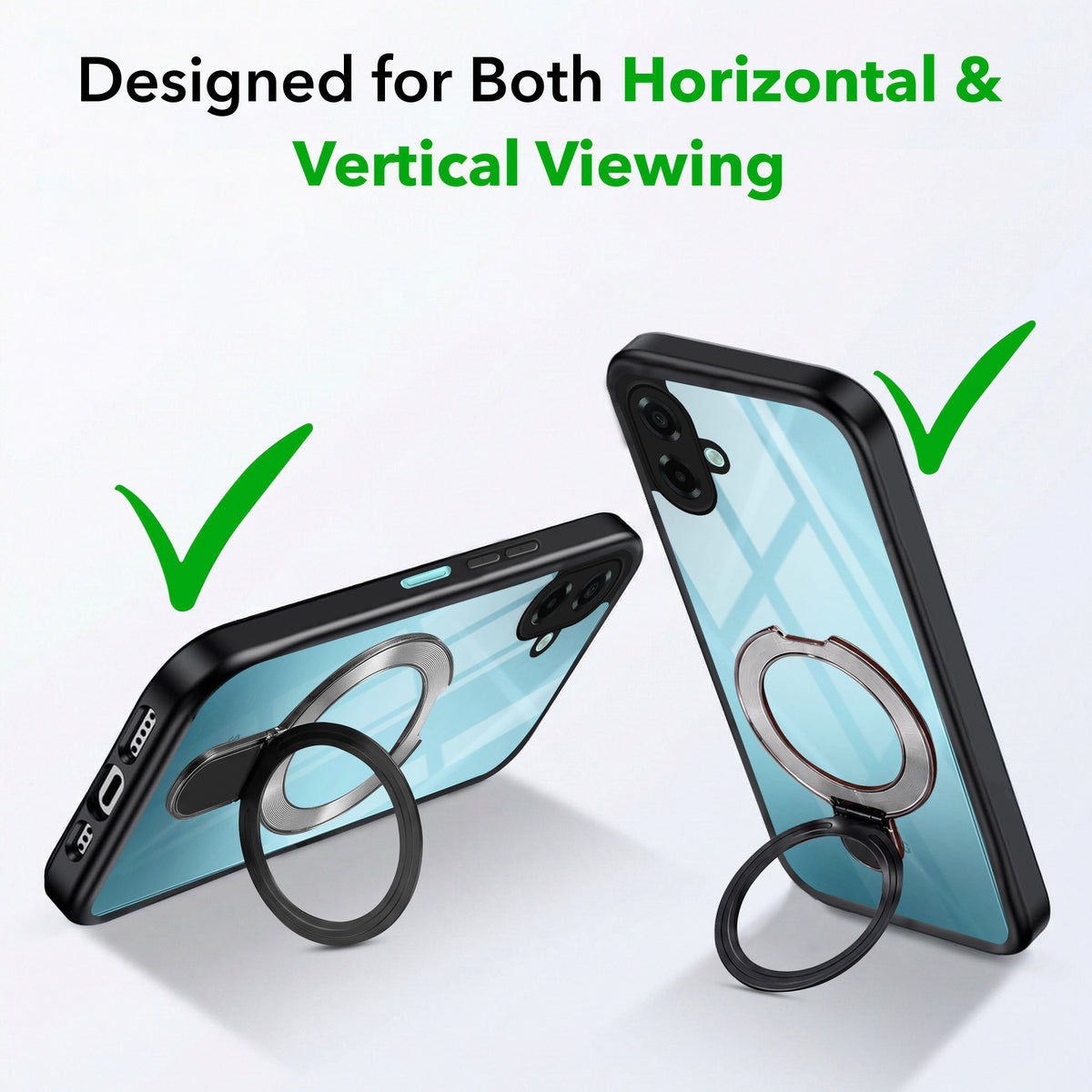 For Samsung Galaxy M17e Back Cover Case (Kick Stand Ring Holder | Life time Anti Yellow | Camera Protection)