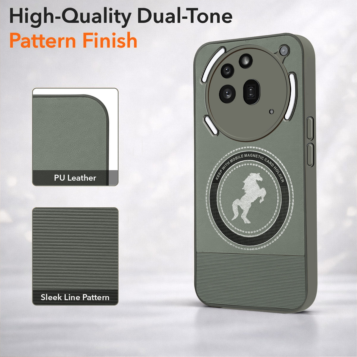 For Nothing Phone 3A Pro 5G Back Cover Case PU Leather Finish (Professional Minimalist Texture | MagSafe Compatile | Camera Protection | Sleek Sober Formal)