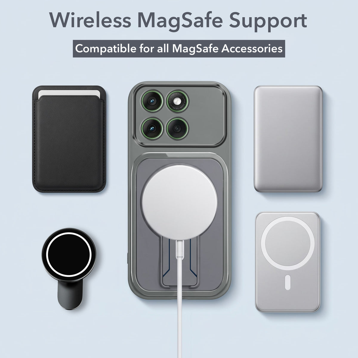 For Motorola Moto Edge 60 Back Case Cover Metallic (Hybrid Armor Kickstand | MagSafe Compatible | Camera Protection Shockproof)