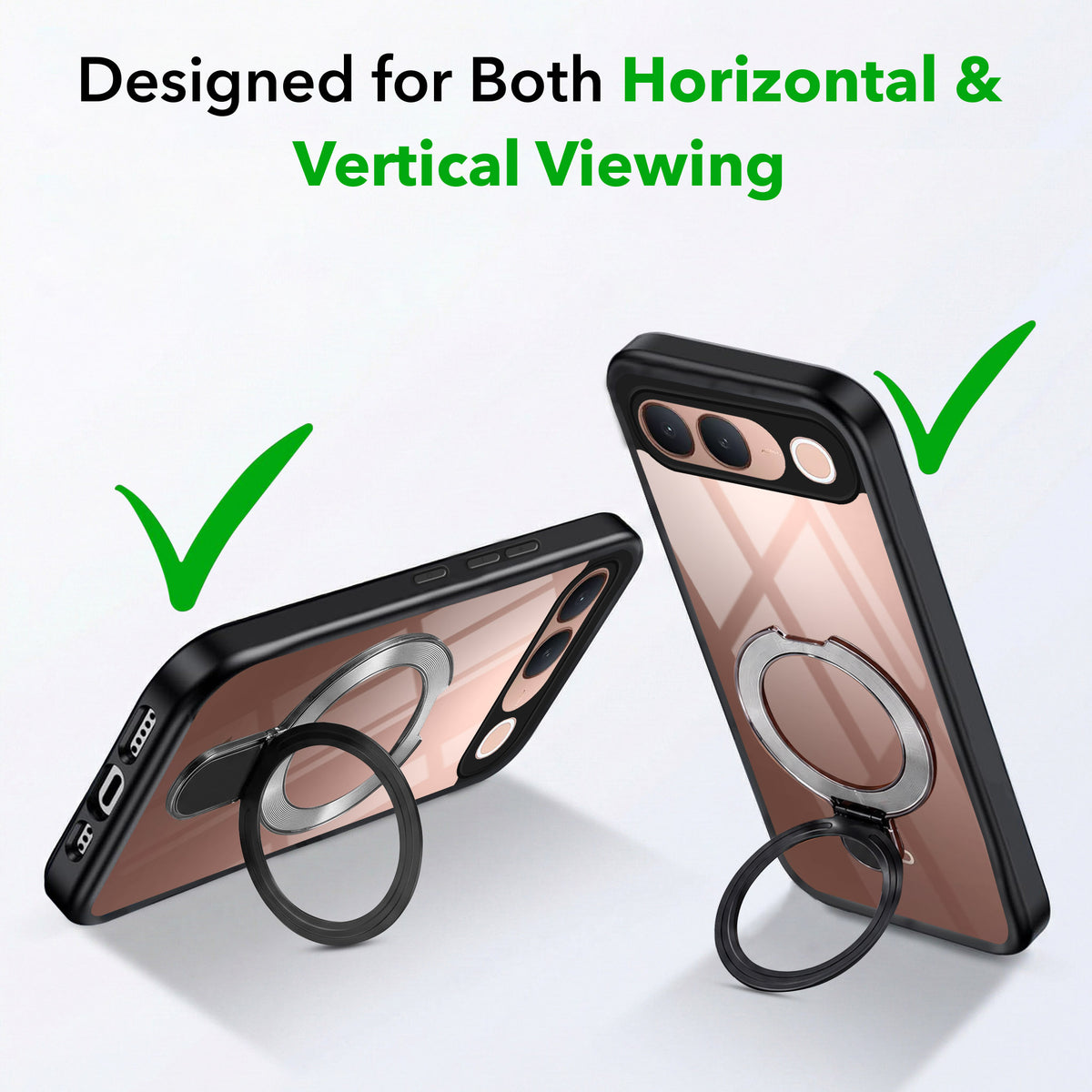 For Vivo S2 5G Back Cover Case (Kick Stand Ring Holder | Life time Anti Yellow | Camera Protection)