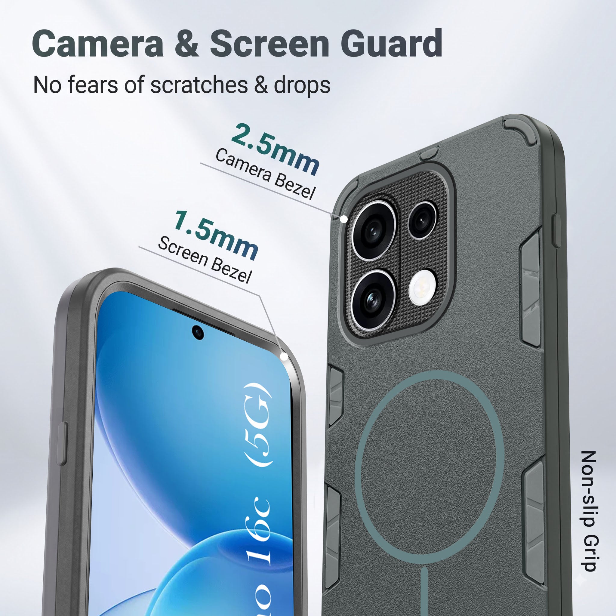For Oppo Reno 16C Back Cover Case  (Slim Hybrid Armor | Shockproof Camera Protection | Rugged Dual Layer)