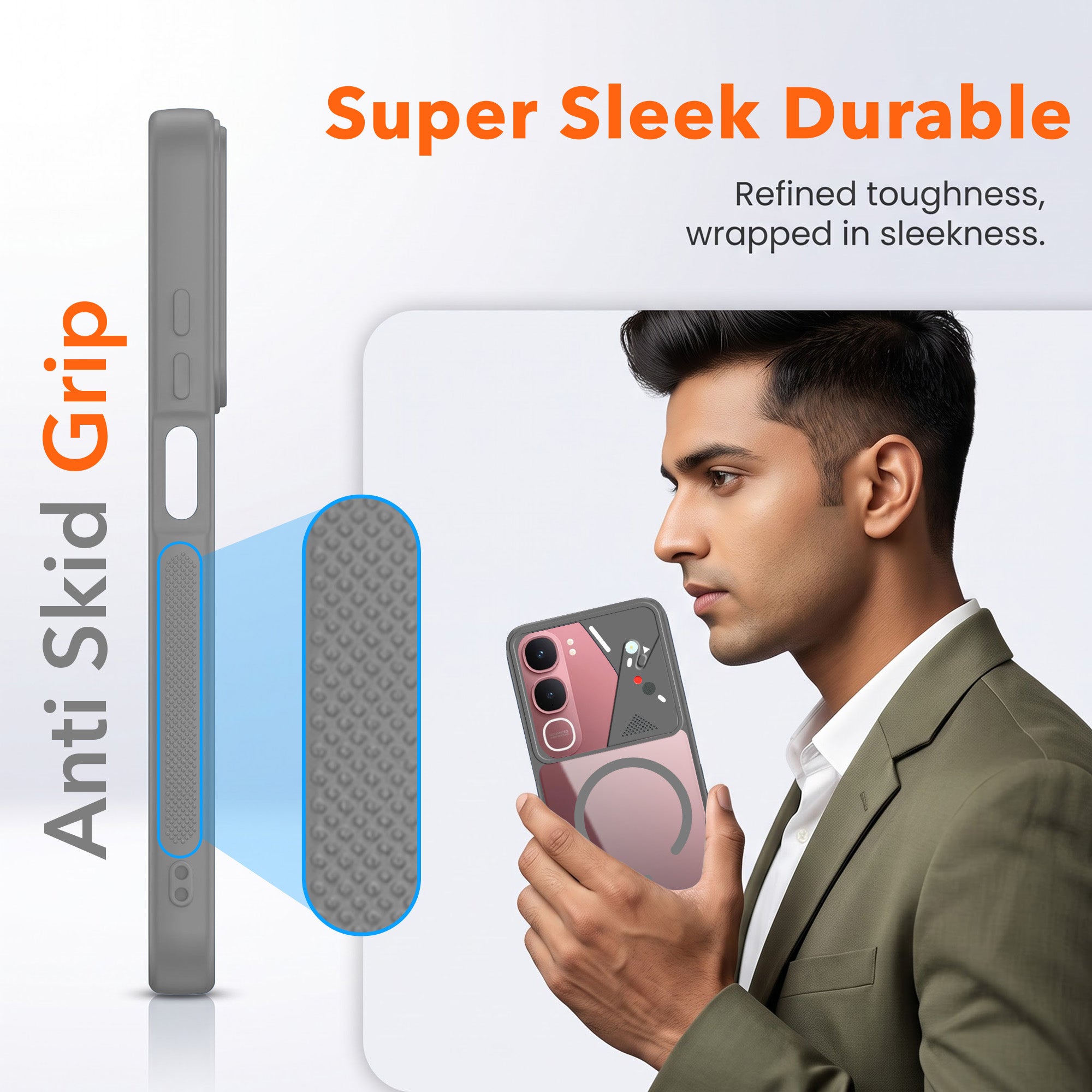For Vivo Y31 5G Back Cover Case Lifetime Anti-Yellow Clear (Camera Protection | Side Grip | Wireless MagSafe Compatible)