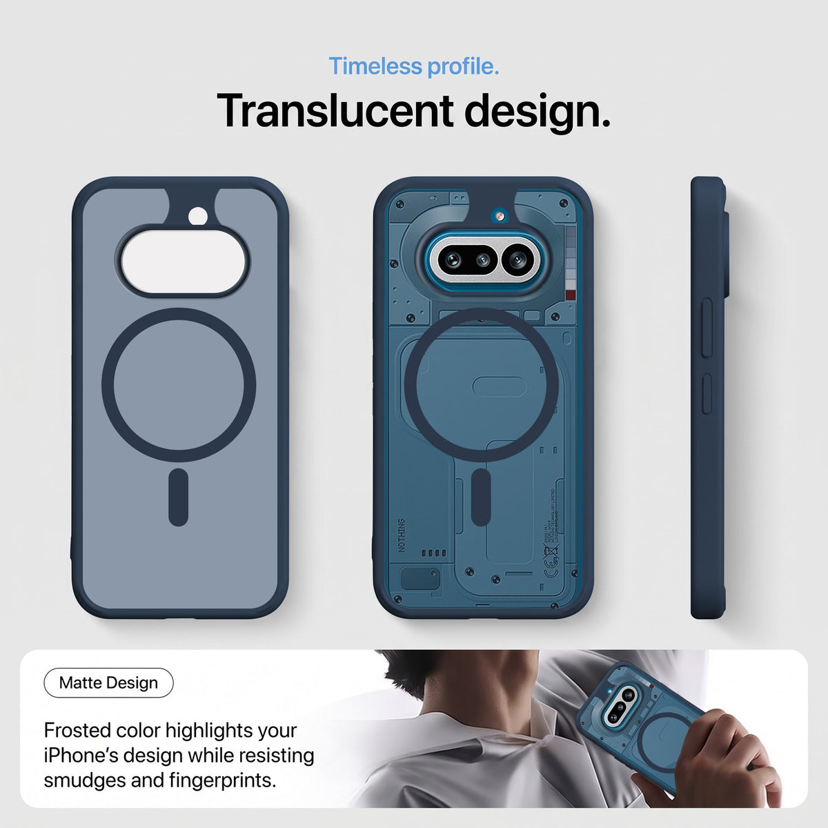 For Nothing Phone 4A 5G Matte Finish Back Case Cover (MagSafe Compatible | Translucent Soft Touch | Slim and Unbreakable)