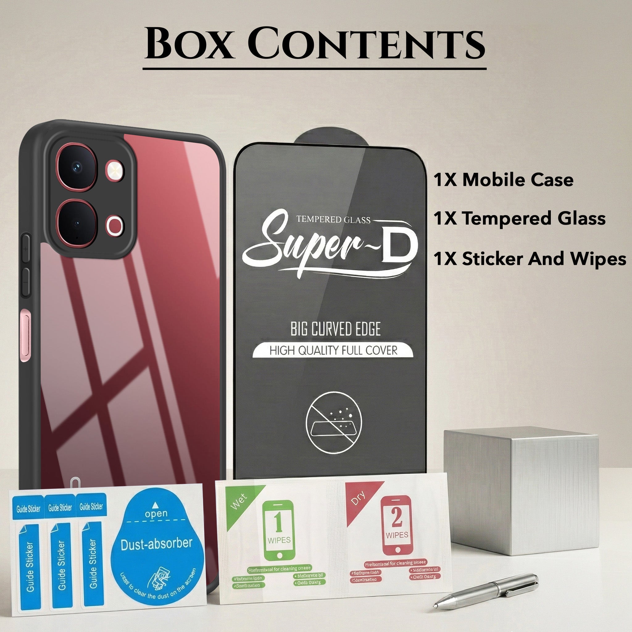 For Vivo Y31T 5G (Combo with Back Cover and 9H Tempered Glass (Lifetime Anti-Yellow | Crystal Clear Shockproof | Oleophobic Coating Screen Glass)