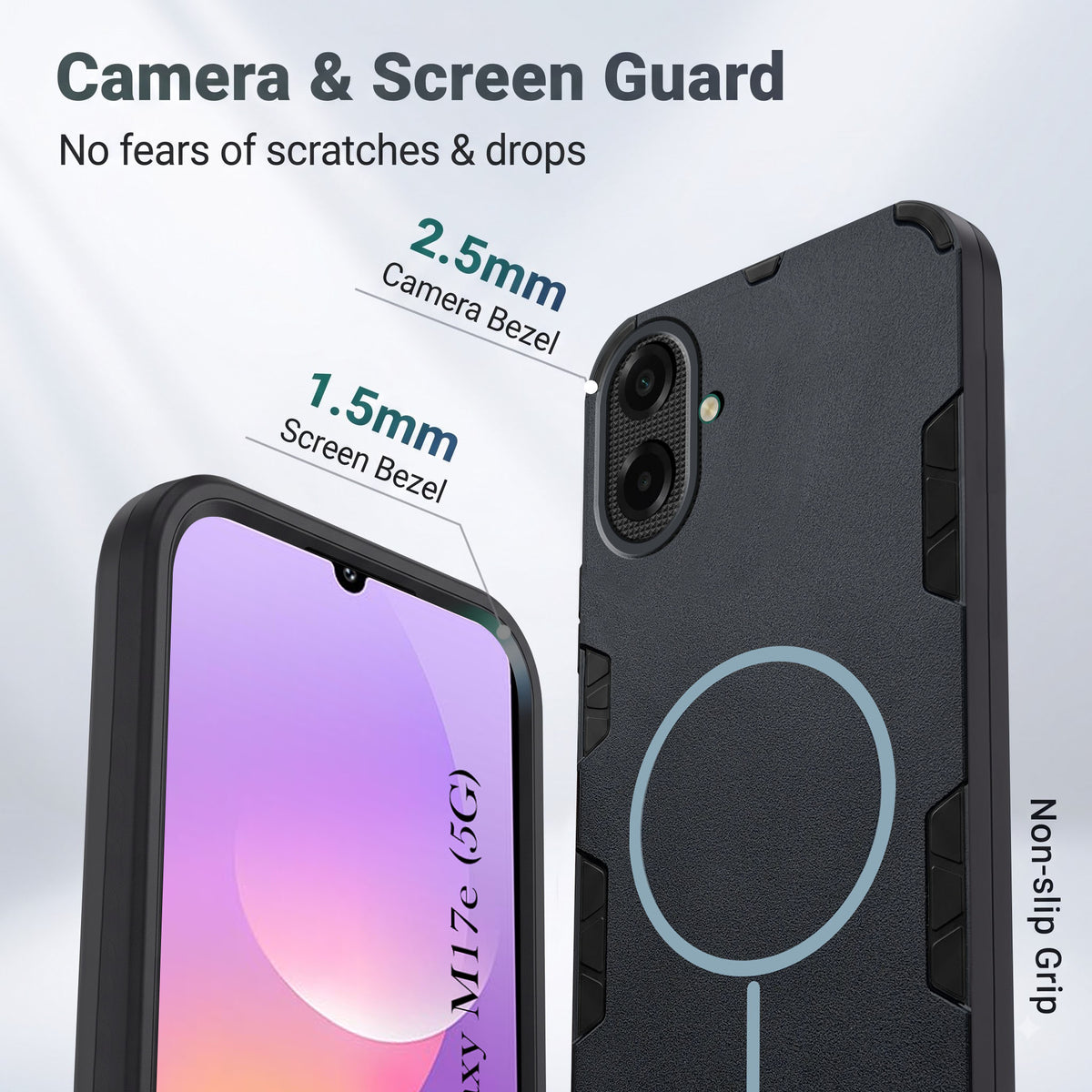 For Samsung Galaxy M17e Back Cover Case (Slim Hybrid Armor | Shockproof Camera Protection | Rugged Dual Layer)