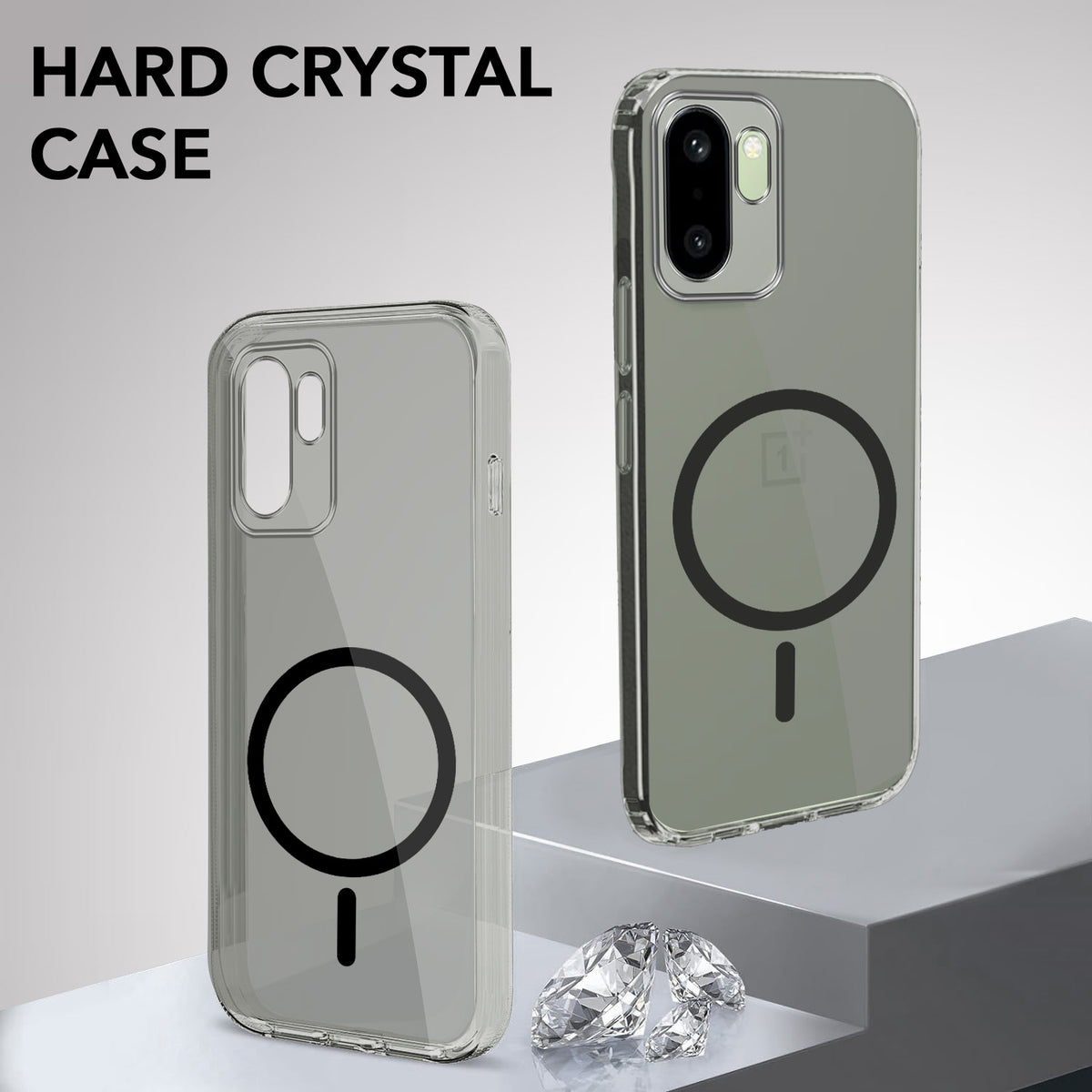 For OnePlus 15R Back Cover Case Lifetime Anti-Yellow MagSafe Compatible Clear (Sleek Hard Crystal | Shockproof and Camera Protection)
