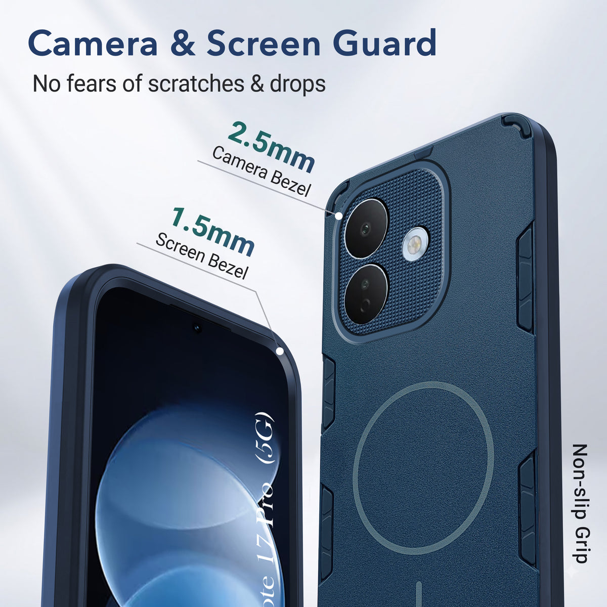 For Redmi Note 17 Pro 5G Back Cover Case (Slim Hybrid Armor | Shockproof Camera Protection | Rugged Dual Layer)