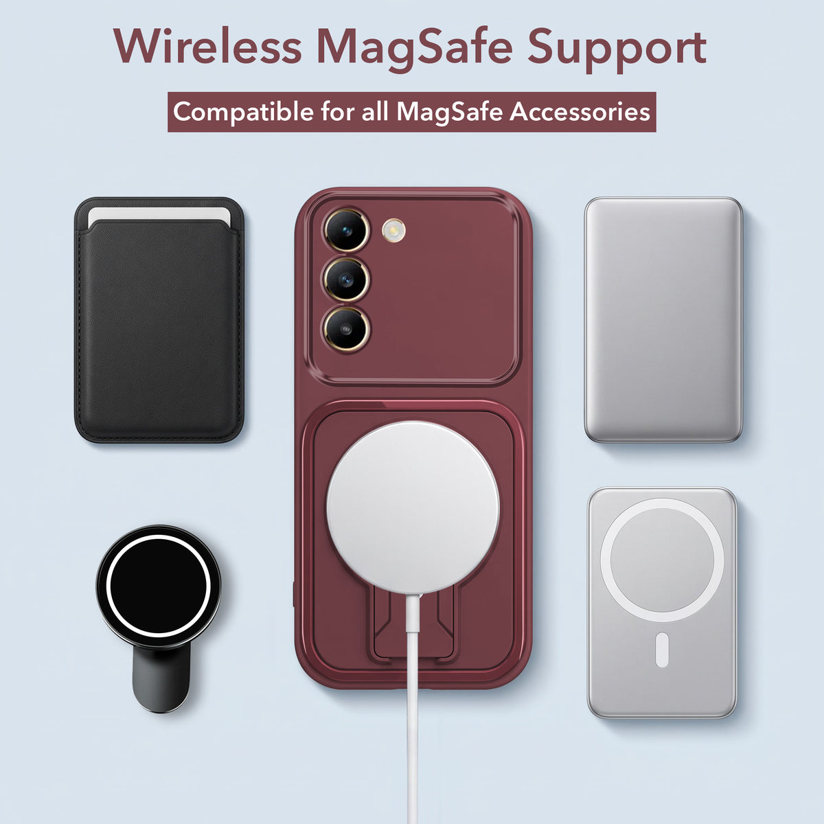 For Vivo Y200e Back Case Cover Metallic (Hybrid Armor Kickstand | MagSafe Compatible | Camera Protection Shockproof)