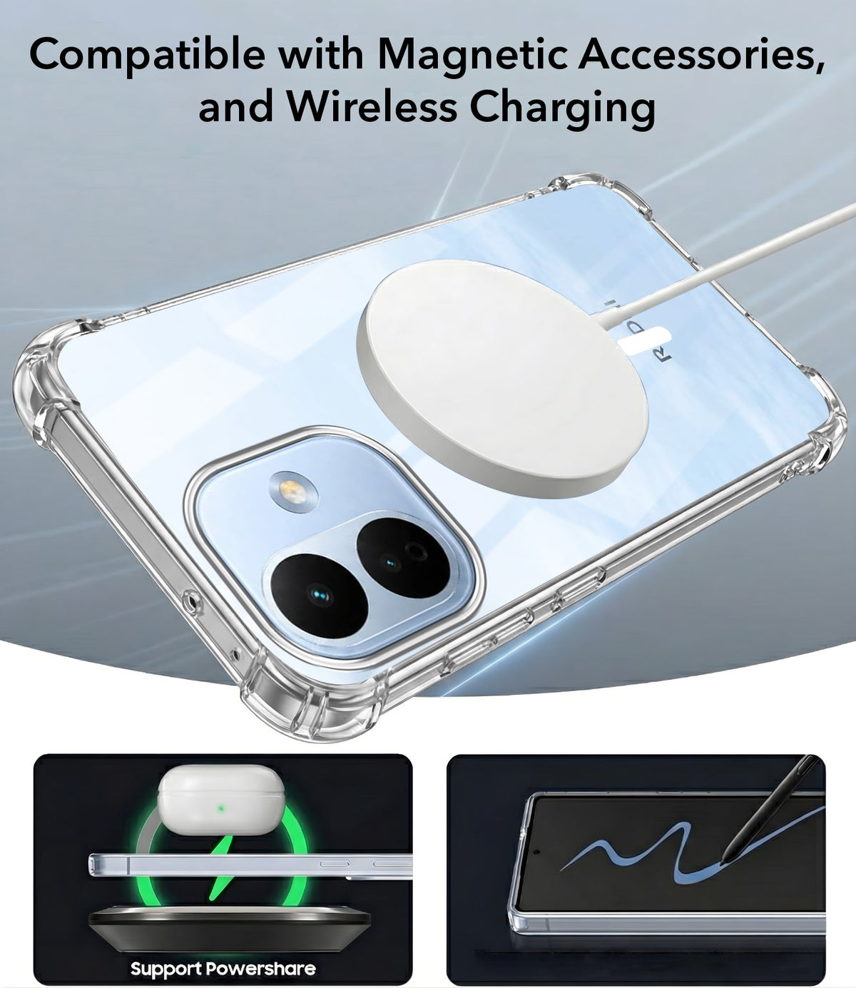 For Redmi Note 17 Pro 5G Back Cover Shockproof Crystal-Clear (Magsafe Wireless Support | Drop & Camera Protection | Hard Polycarbonate)
