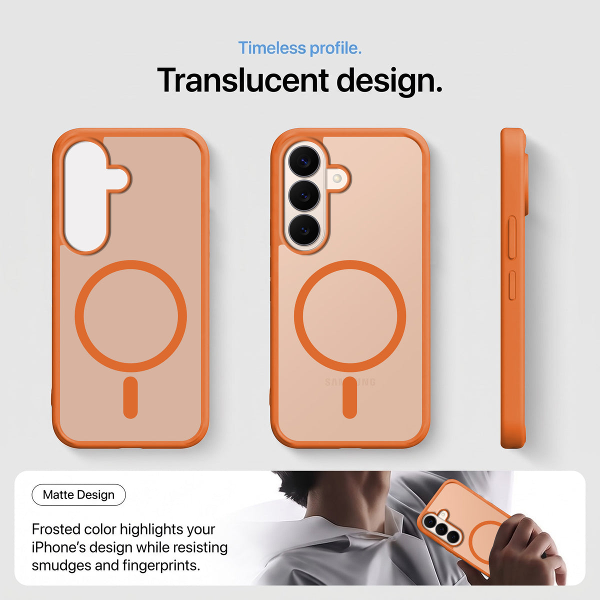 For Samsung Galaxy S26 Plus Matte Finish Back Case Cover (MagSafe Compatible | Translucent Soft Touch | Slim and Unbreakable)
