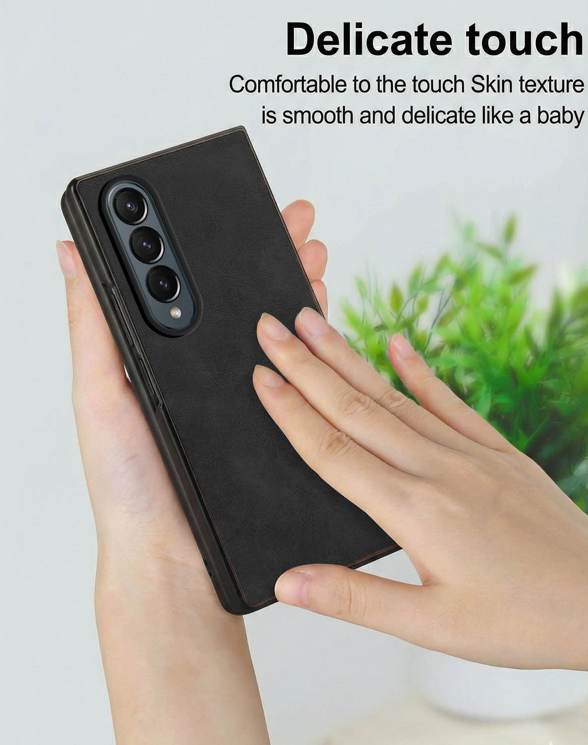 For Samsung Galaxy Z Fold 4 5G Back Case Cover Premium Genuine Leather (Integrated Front Screen Protector | Inside Microfiber Cloth)