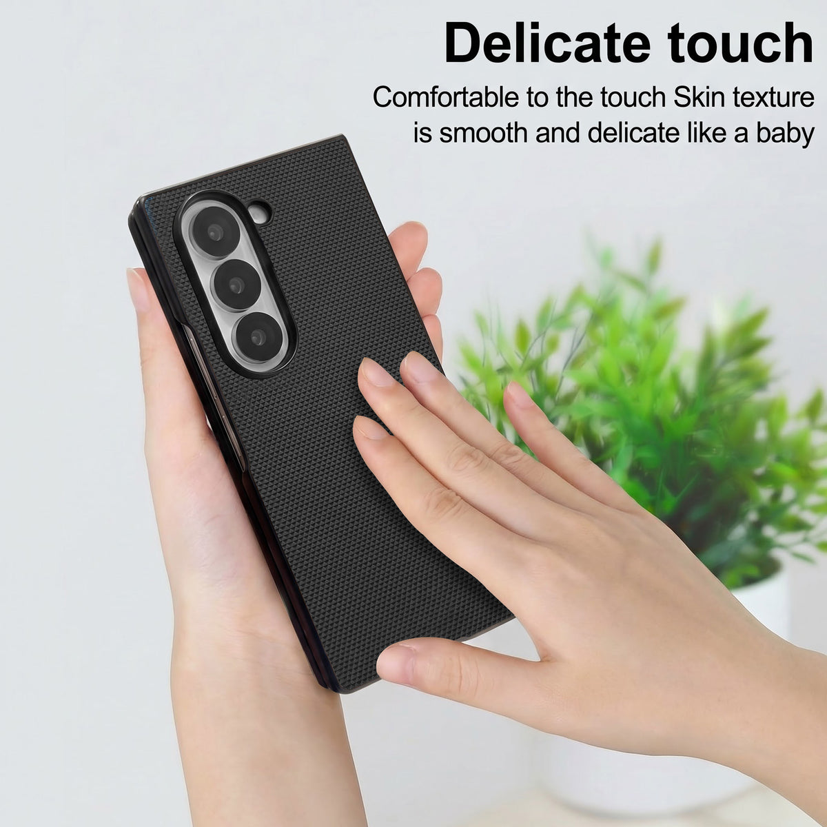 For Samsung Galaxy Z Fold 5 Premium Cover Case (Geometric Textured Hard PC | Soft Cloth Lining & Slim Shockproof Protection)
