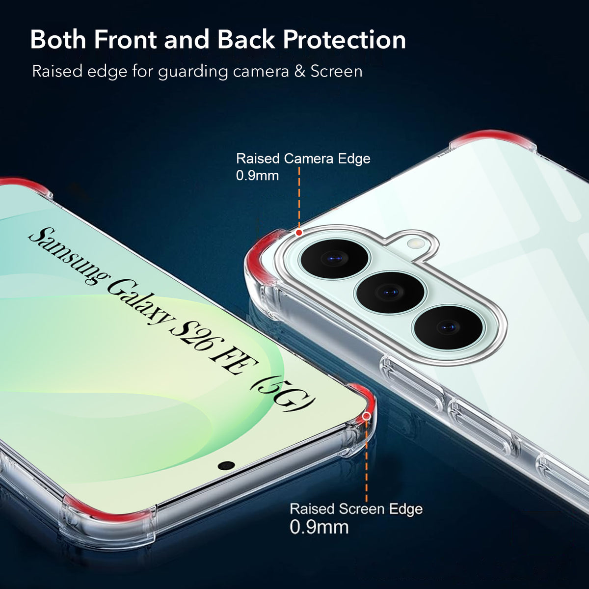 For Samsung Galaxy S26 FE Back Cover Shockproof Crystal-Clear (Drop & Camera Protection | Hard Polycarbonate)